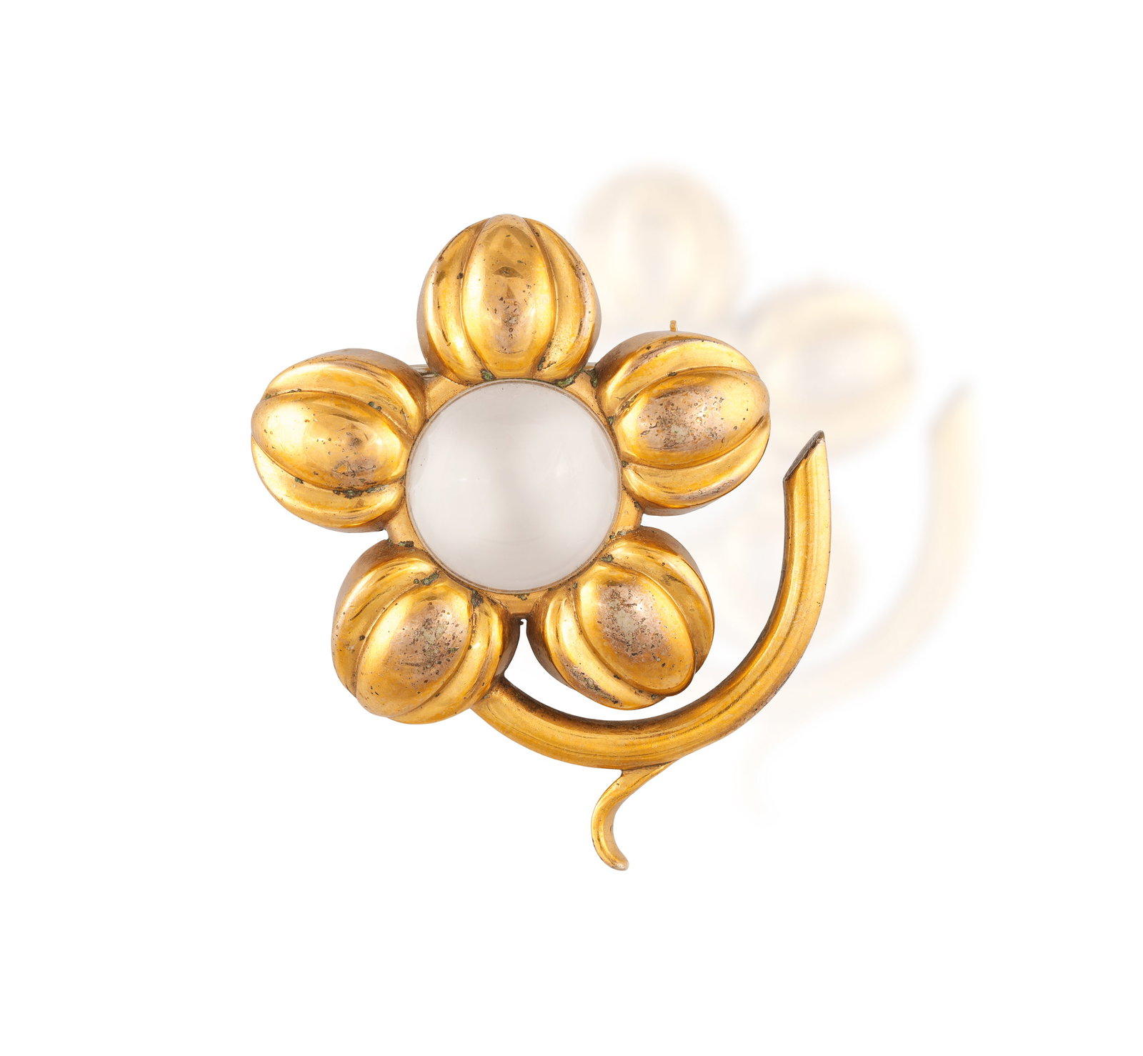 A FLOWER BROOCH MAGNIFIER • Centring a circular-shaped magnifying lens • length 4cm *T (1 of 2)