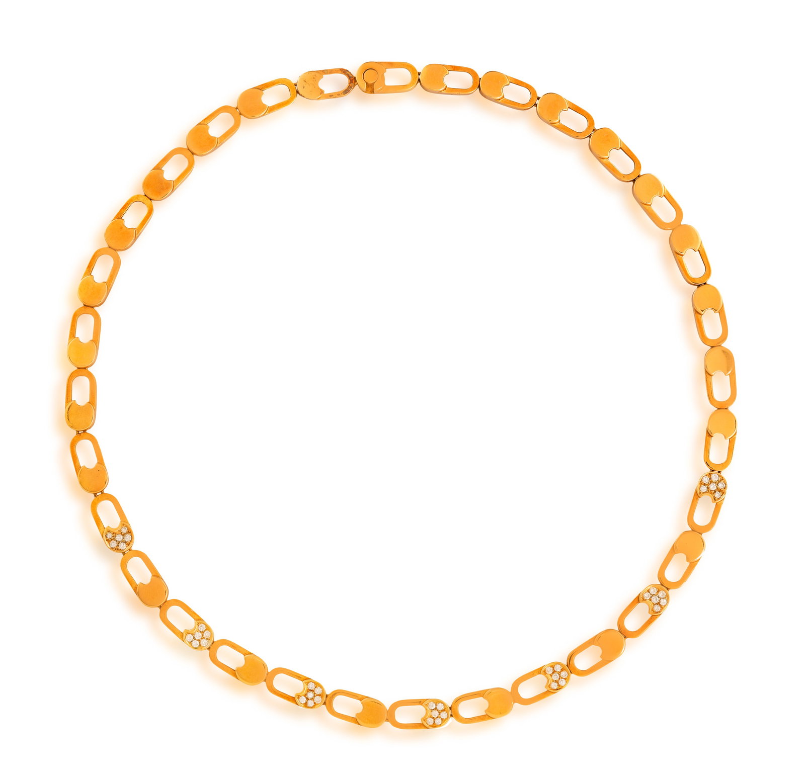 A DIAMOND NECKLACE • Brilliant-cut diamonds, approx. 1.00cts total • mounted in 18K gold (1 of 2)