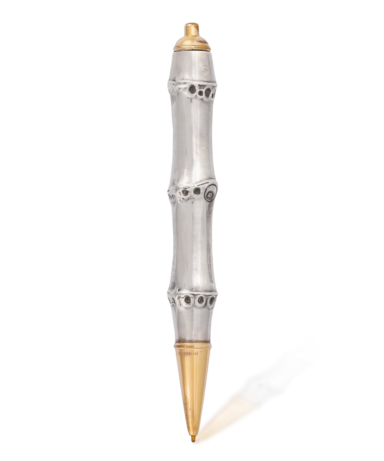 GUCCI: A SILVER ‘BAMBOO’ PEN, CIRCA 1960 • Click ballpoint retraction pen • (1 of 2)