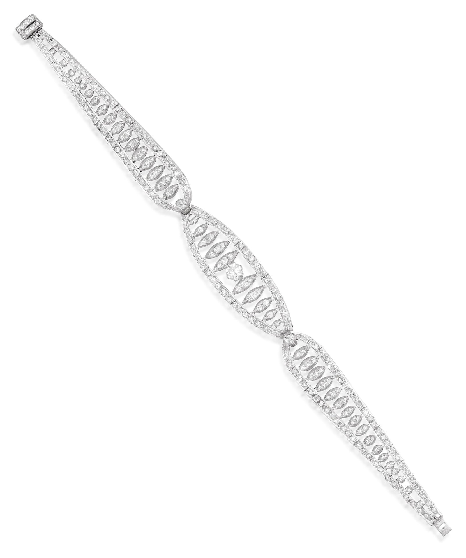 A DIAMOND BRACELET, CIRCA 1960 • Brilliant-cut diamonds, approx. 4.20cts total • mounted (1 of 2)