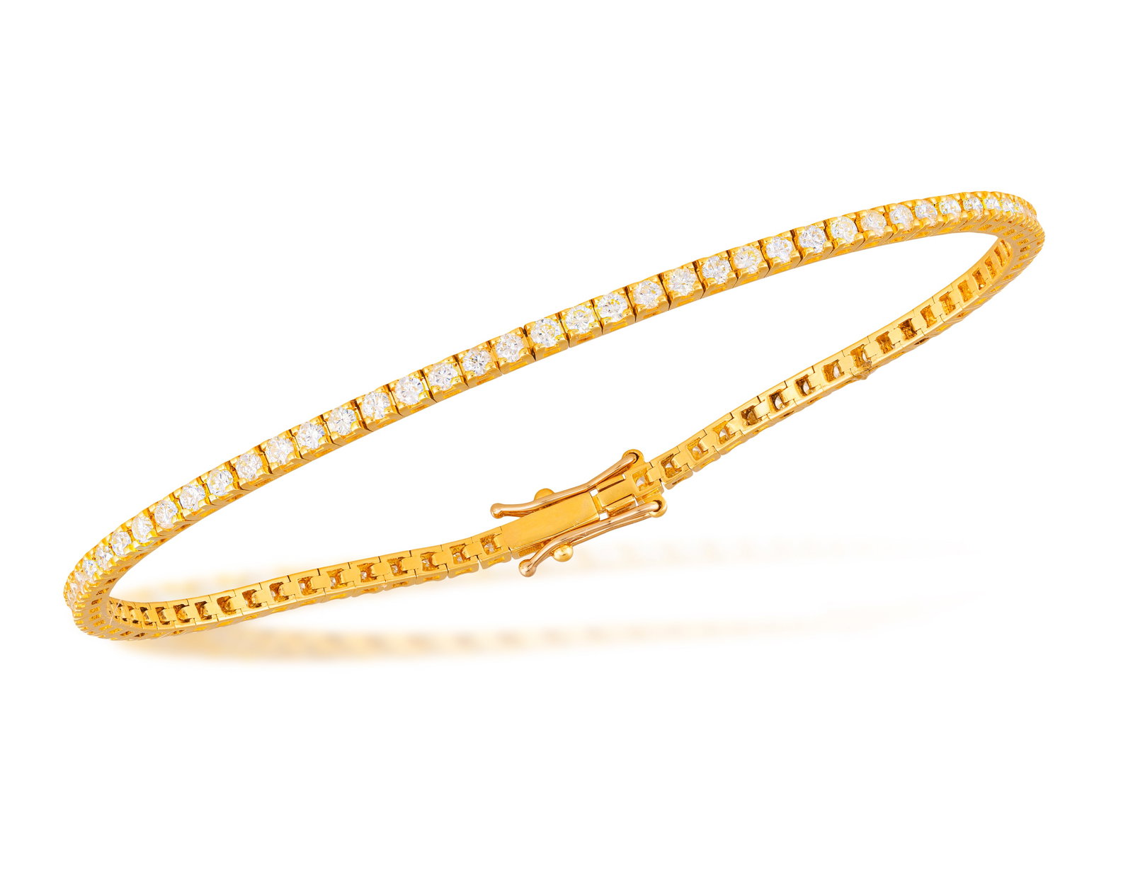 A DIAMOND LINE BRACELET • Brilliant-cut diamonds, approx. 1.60cts total • mounted in 18K (1 of 3)