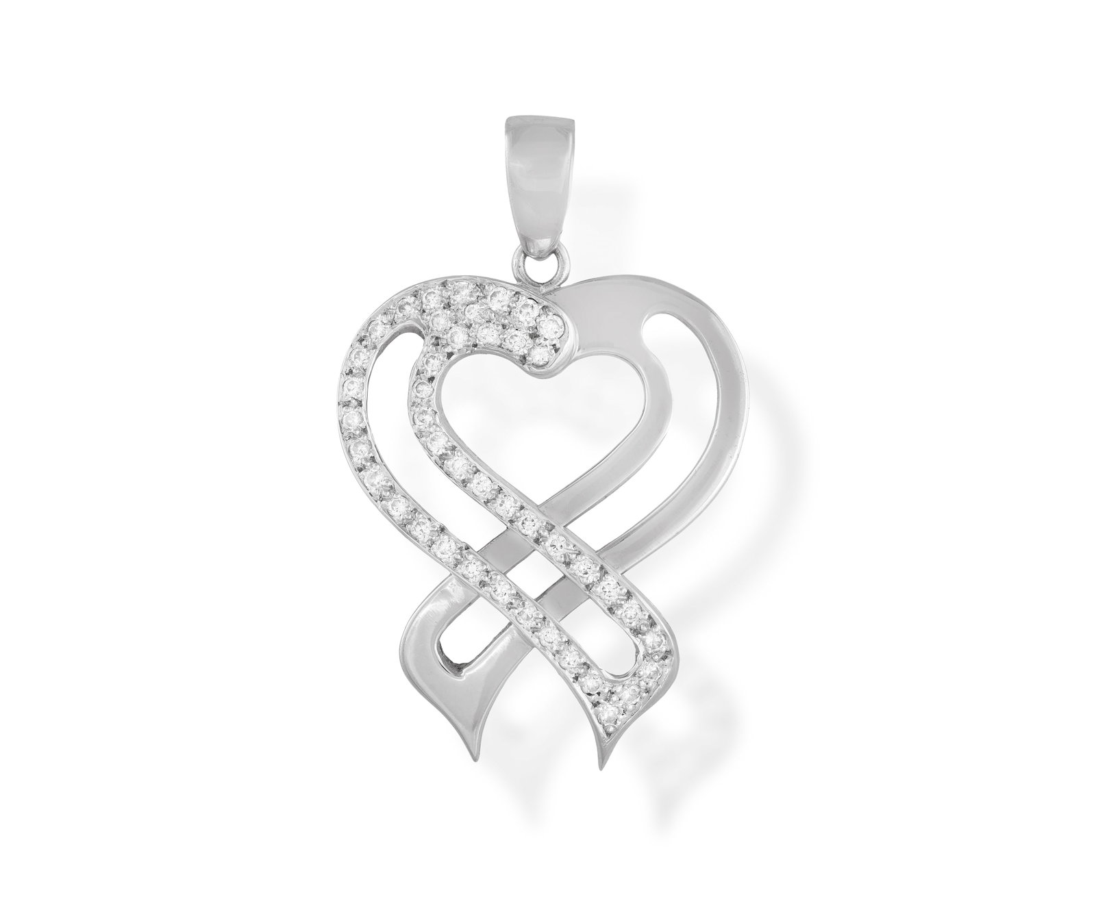A DIAMOND HEART PENDANT • Brilliant-cut diamonds • mounted in 18K gold • length 4c (1 of 2)