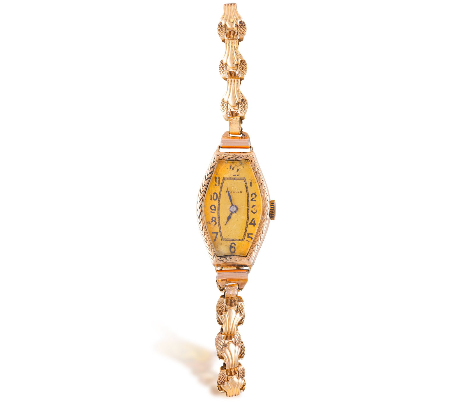 ROLEX: A 9K GOLD LADIES COCKTAIL WATCH • Manual-wind movement • 15 jewels • (1 of 3)
