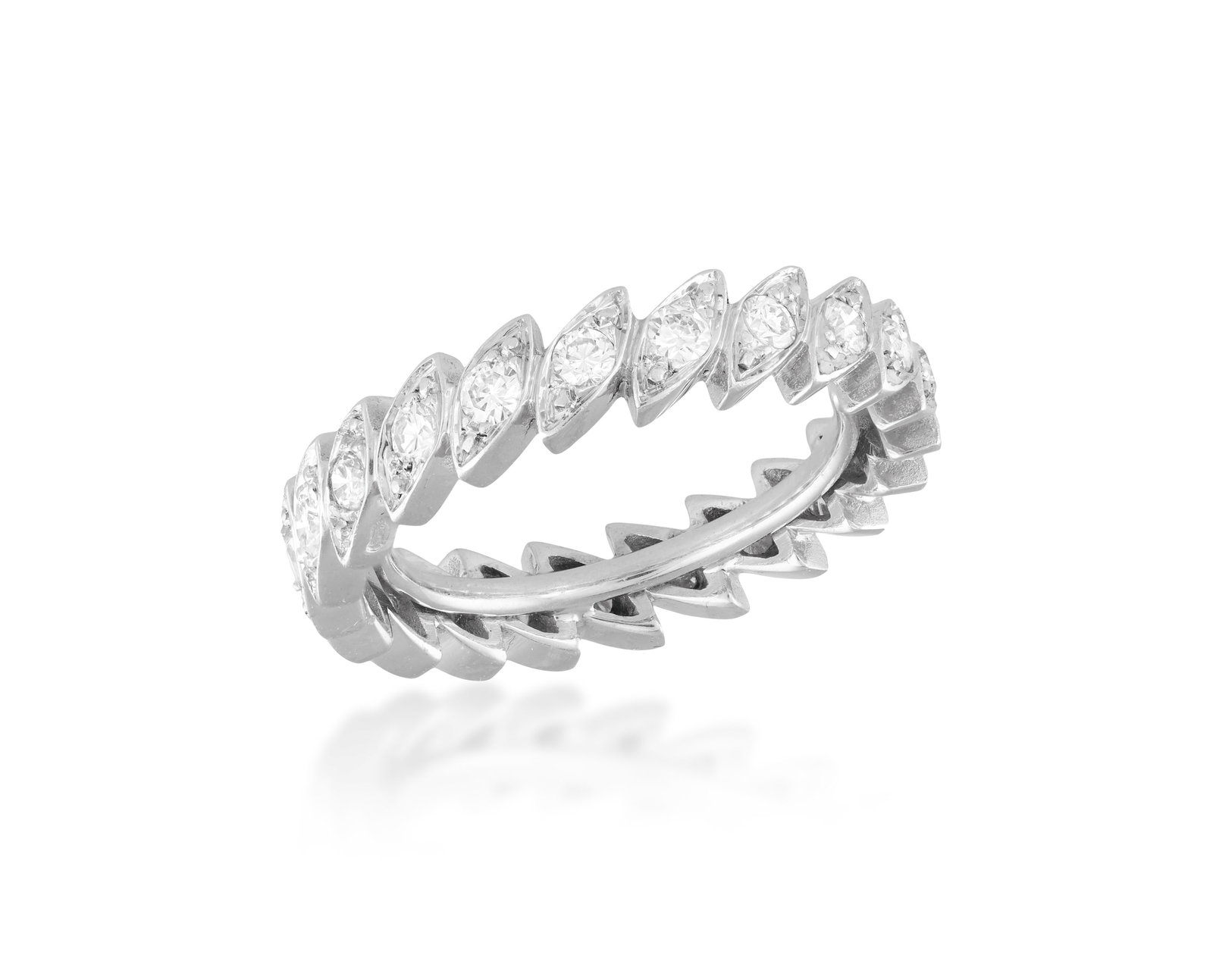A DIAMOND ETERNITY RING • Brilliant-cut diamonds • marquise-shaped settings • moun (1 of 2)