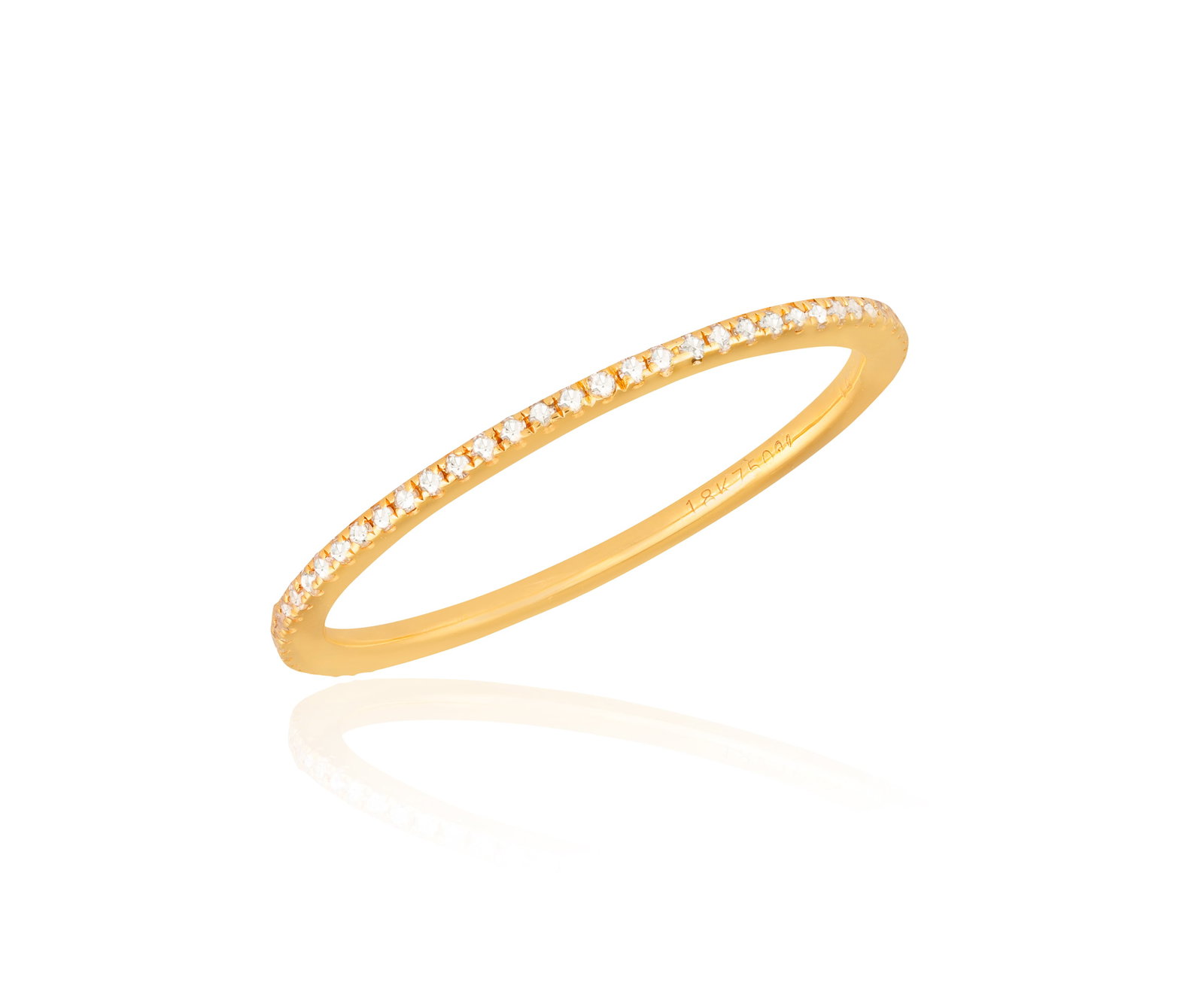 A DIAMOND ETERNITY RING • Single-cut diamonds • mounted in 18K gold • ring size (1 of 2)