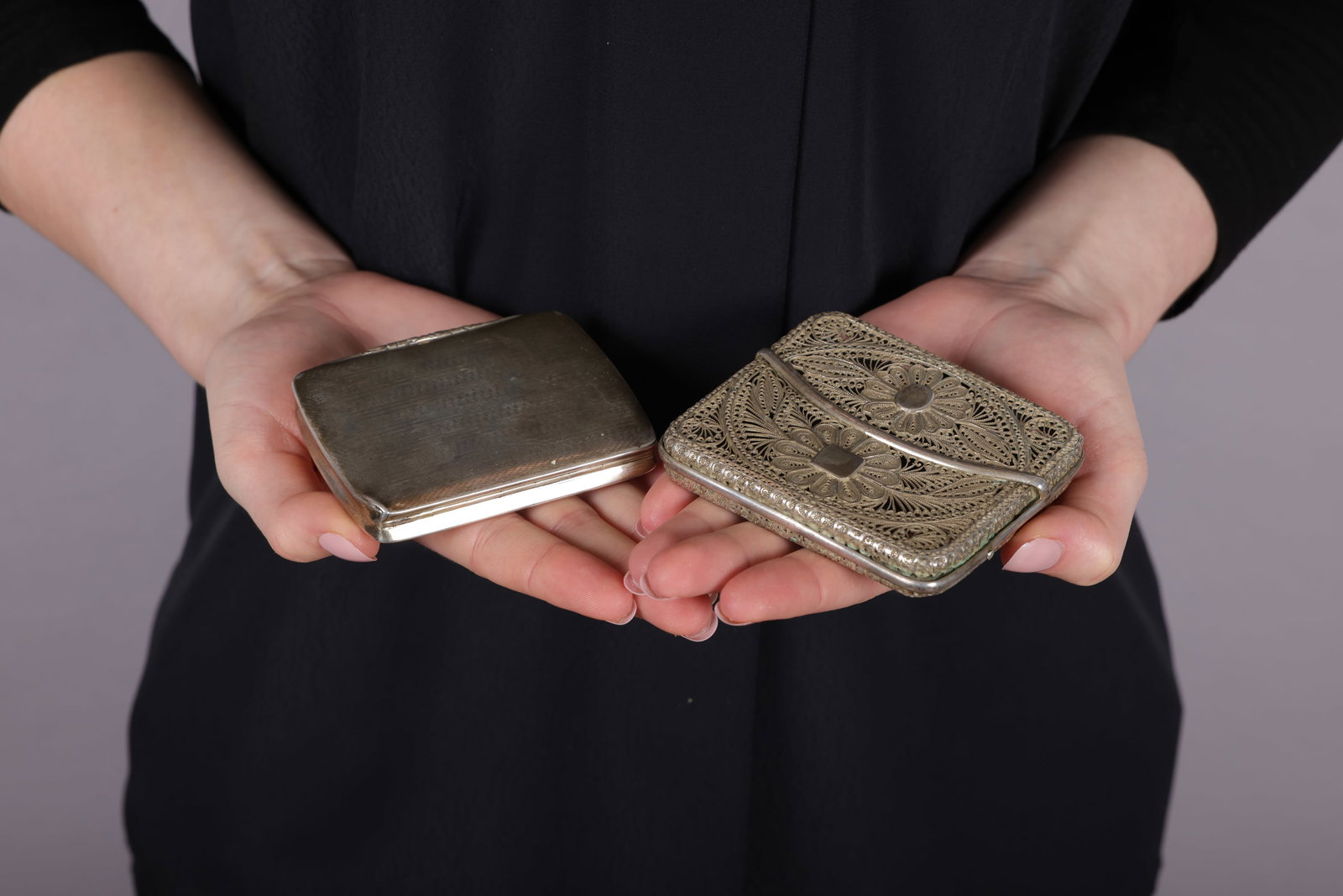 A COLLECTION OF MISCELLANEOUS OBJECTS • Comprising: A rectangular-shaped box • in silver - 6