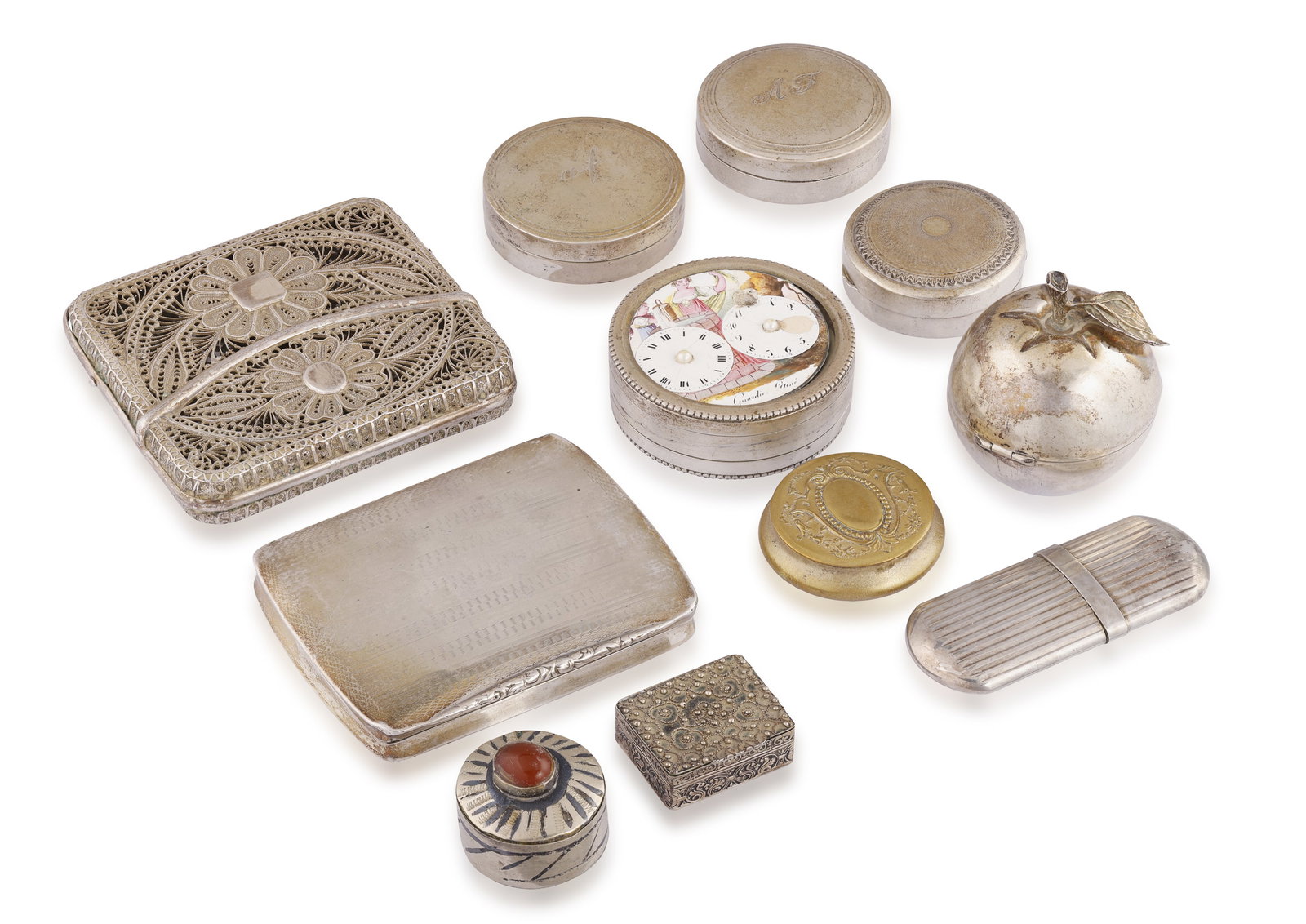 A COLLECTION OF MISCELLANEOUS OBJECTS • Comprising: A rectangular-shaped box • in silver - 2