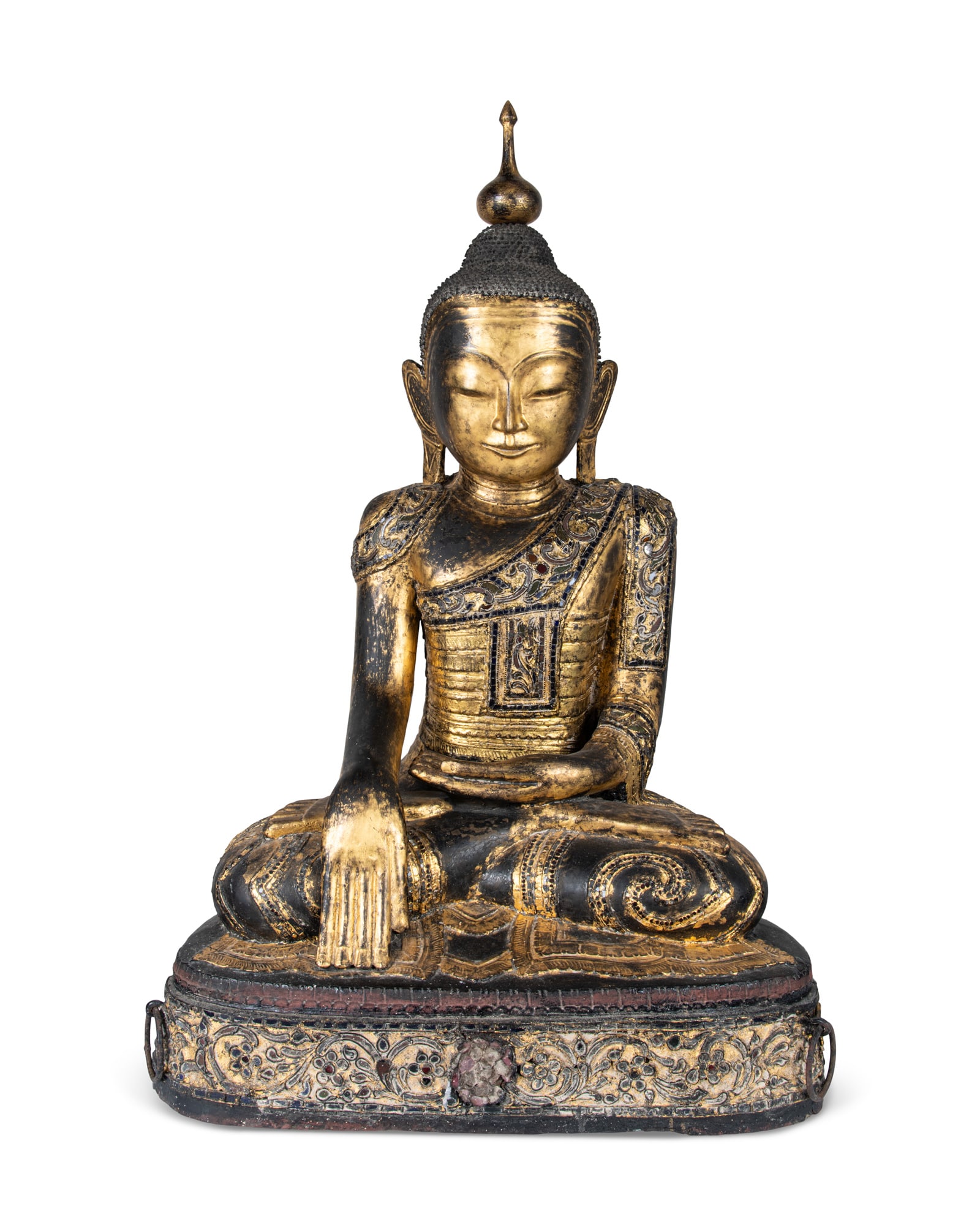 A VERY LARGE AND RARE GILT ON BLACK DRY LACQUER BUDDHA Burma, late 18th-early 19th Century The (1 of 12)