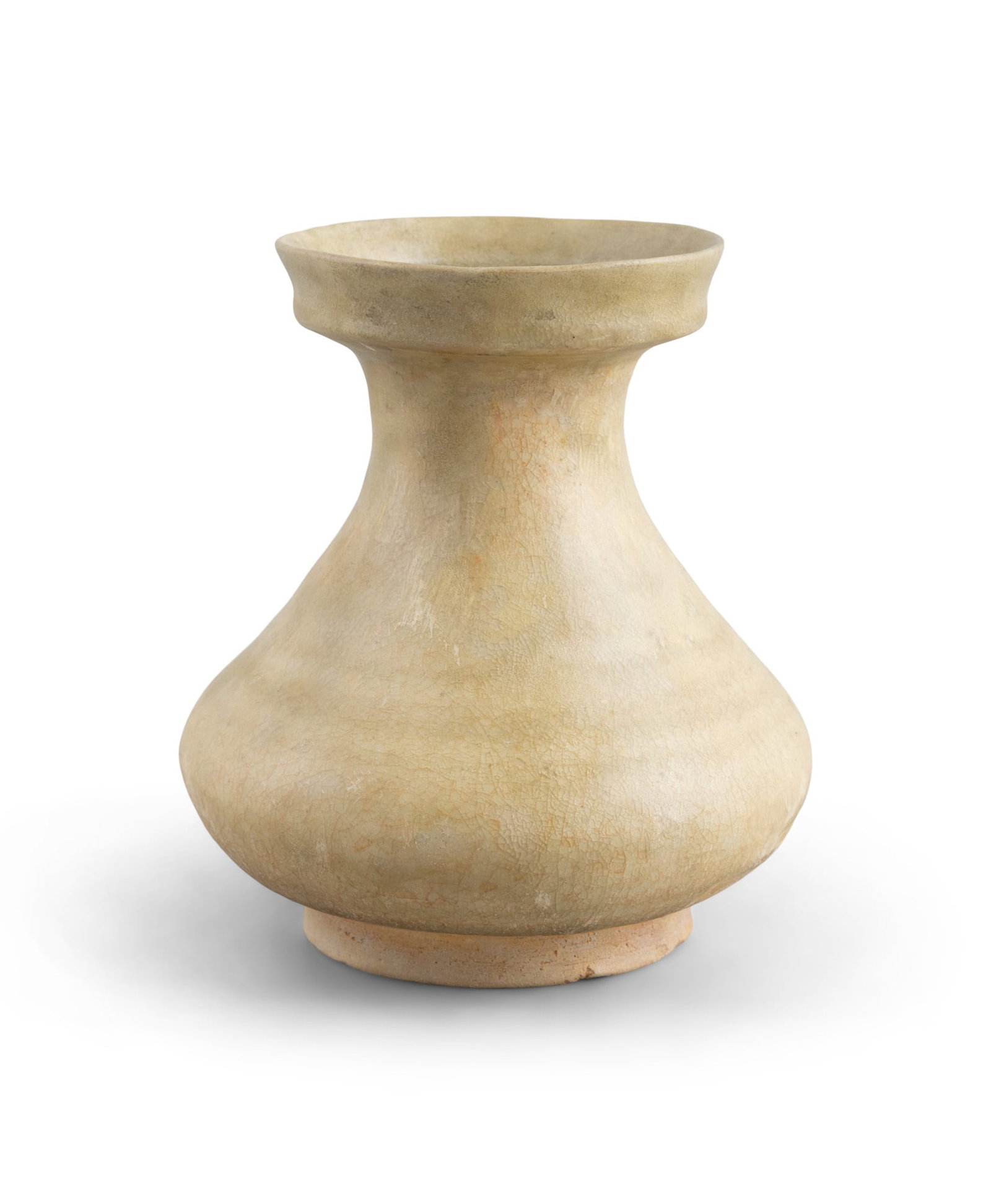 A CELADON-YELLOW GLAZED JAR 北齐 青黄釉盘口壶 Ch (1 of 4)