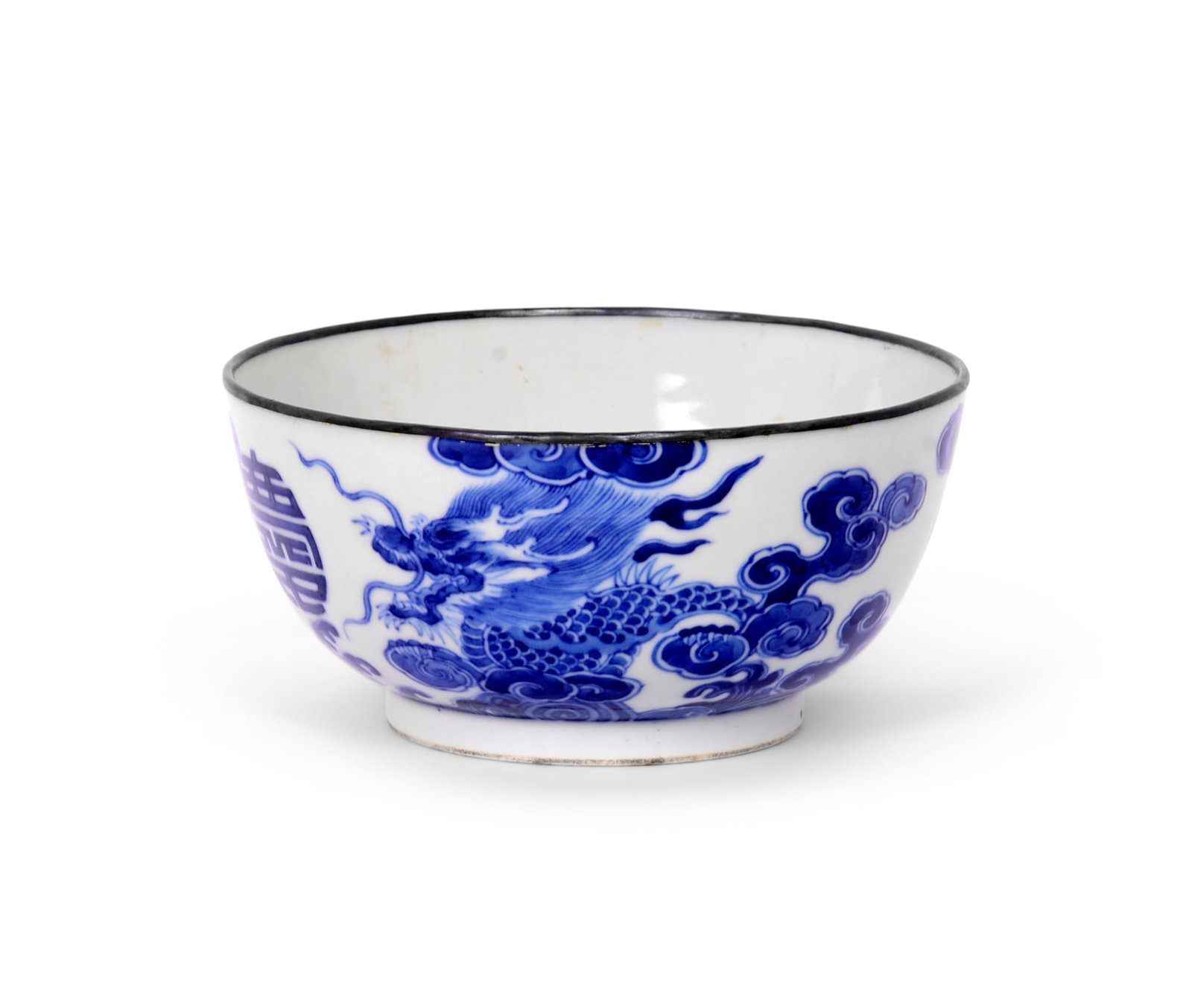 A BLUE AND WHITE 'DRAGON AND QILIN' BOWL China for Vietnam, 18th century decorated in vibrant (1 of 6)