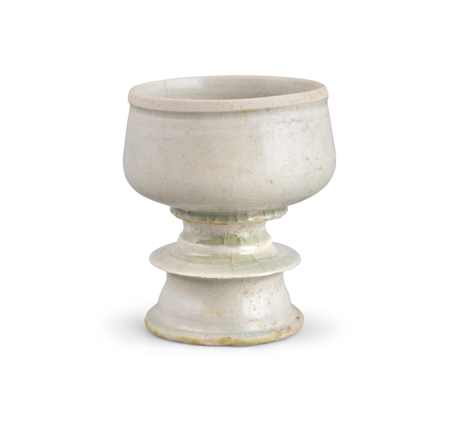 A WHITE GLAZE CENSER, XING LU 宋代 白釉行炉 potted with a (1 of 3)