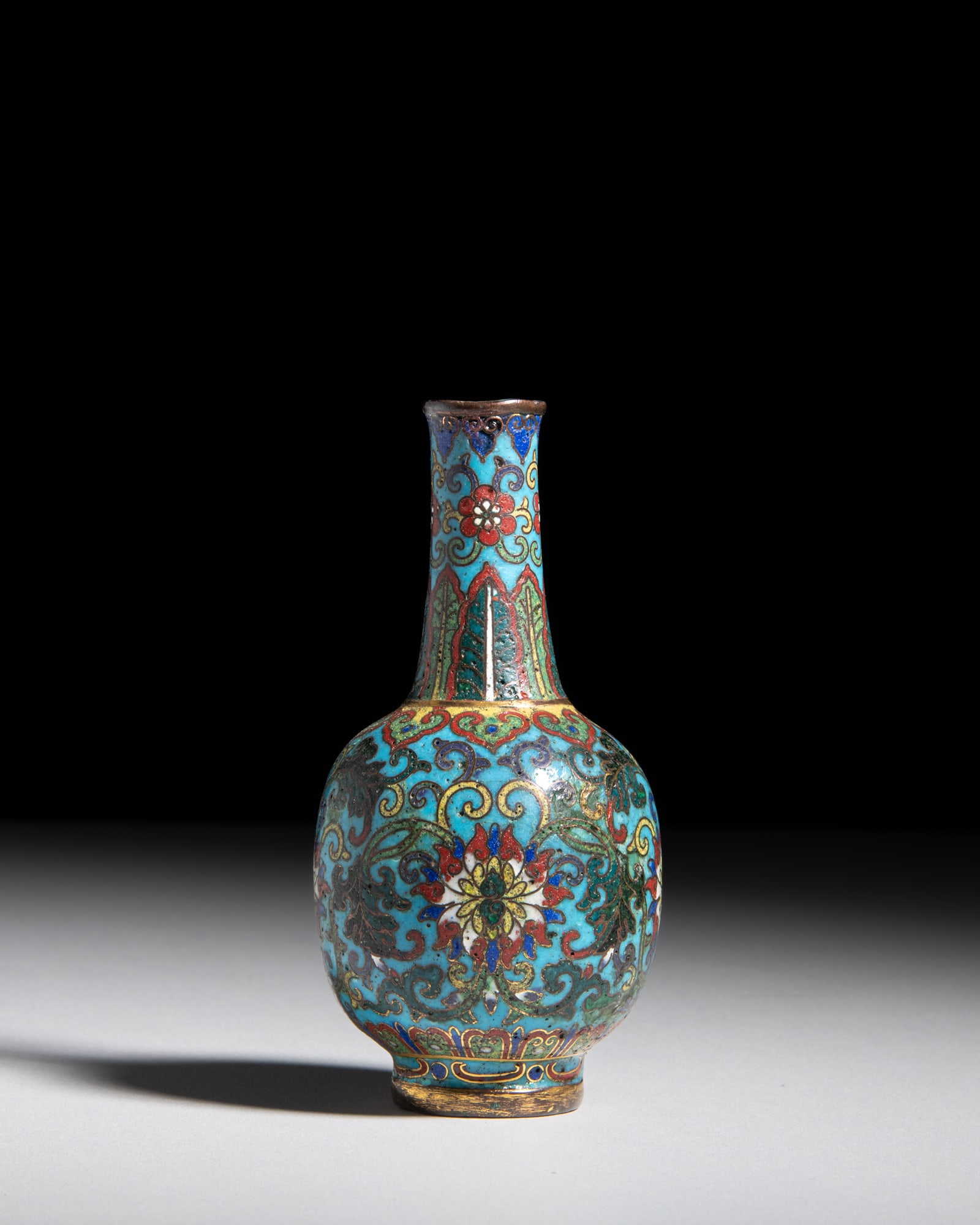 A BRONZE CLOISONNE ENAMEL 'LOTUS' VASE 明代 景泰蓝莲纹 (1 of 1)