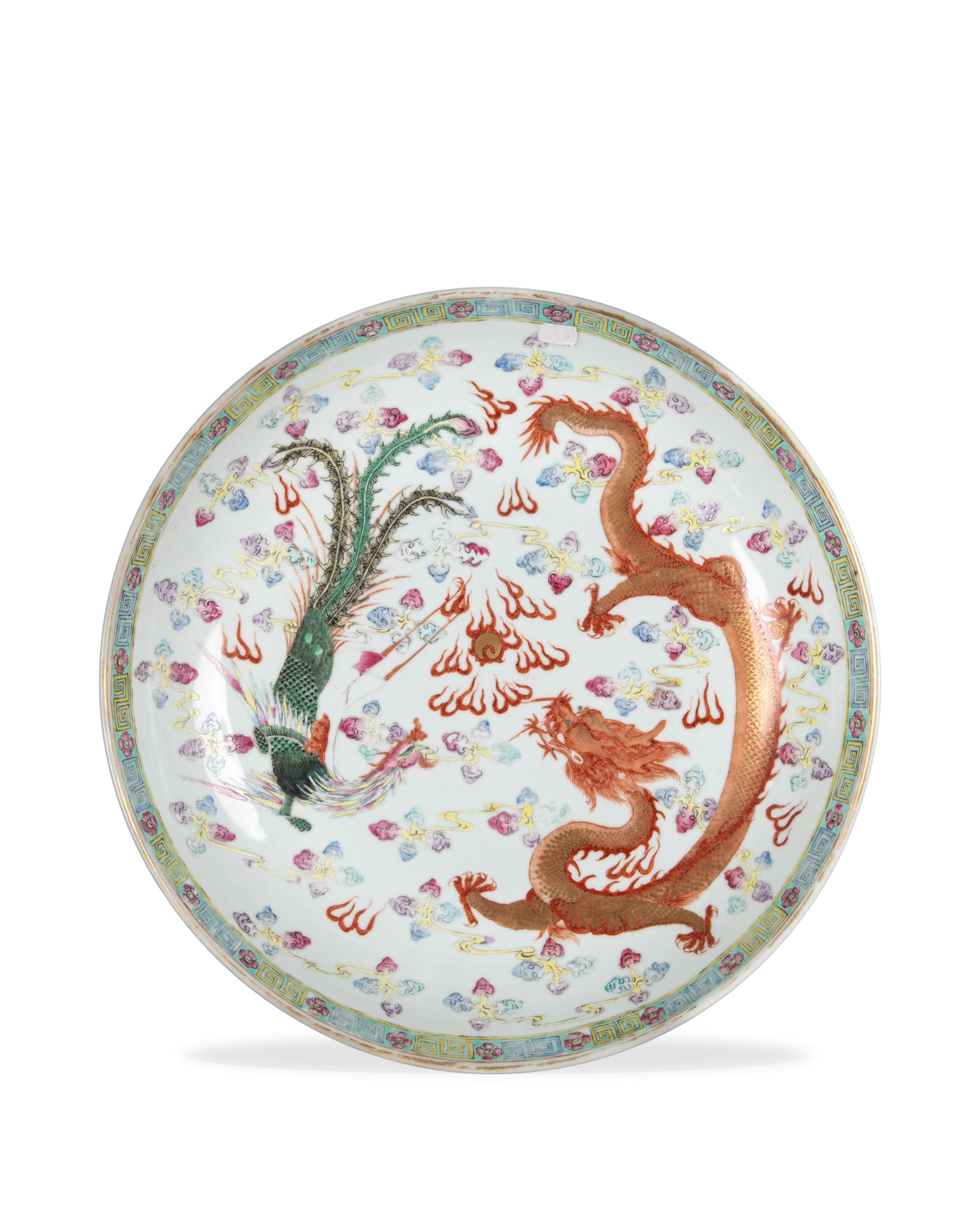 A FAMILLE ROSE AND GILT 'DRAGON AND PHOENIX' CHARGER, MARK AND PERIOD OF GUANGXU 清光 (1 of 2)