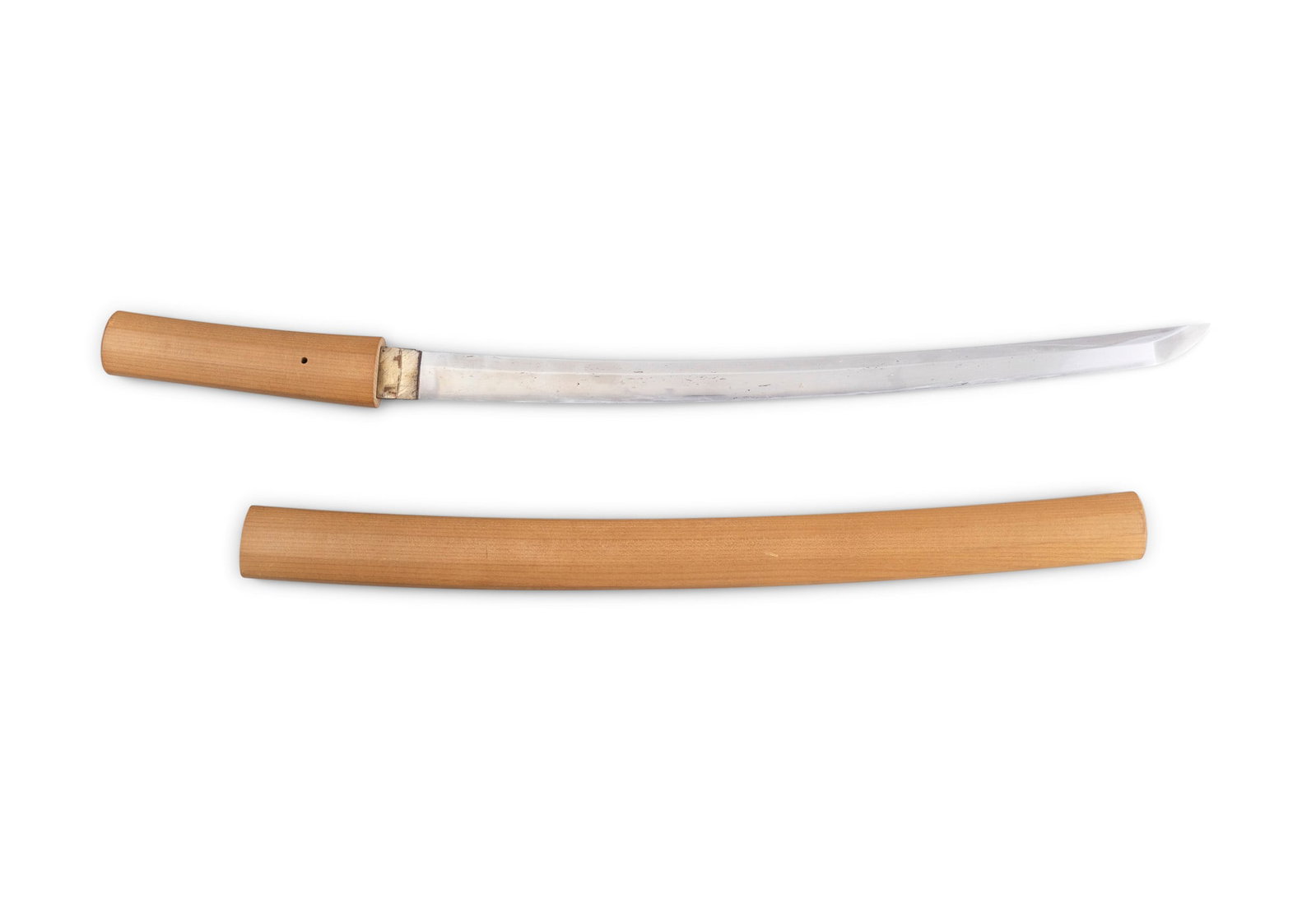 WAKIZASHI Japan, Shinto period. With a shinogi-zukuri blade, gunome hamon, nakago (tang) with (1 of 6)