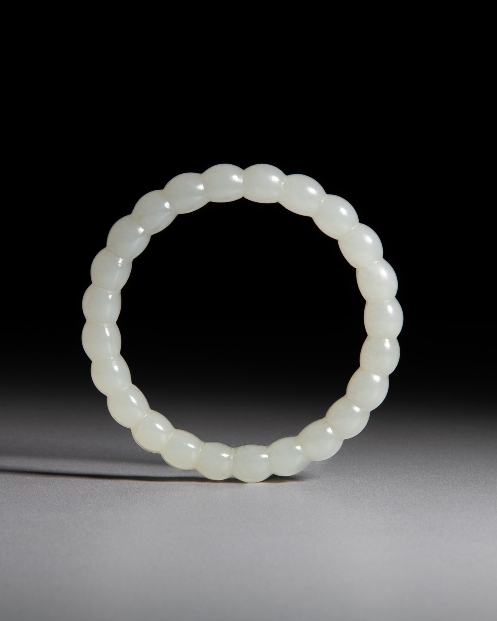 A PALE BEADED JADE BANGLE China D.7.2cm (1 of 1)