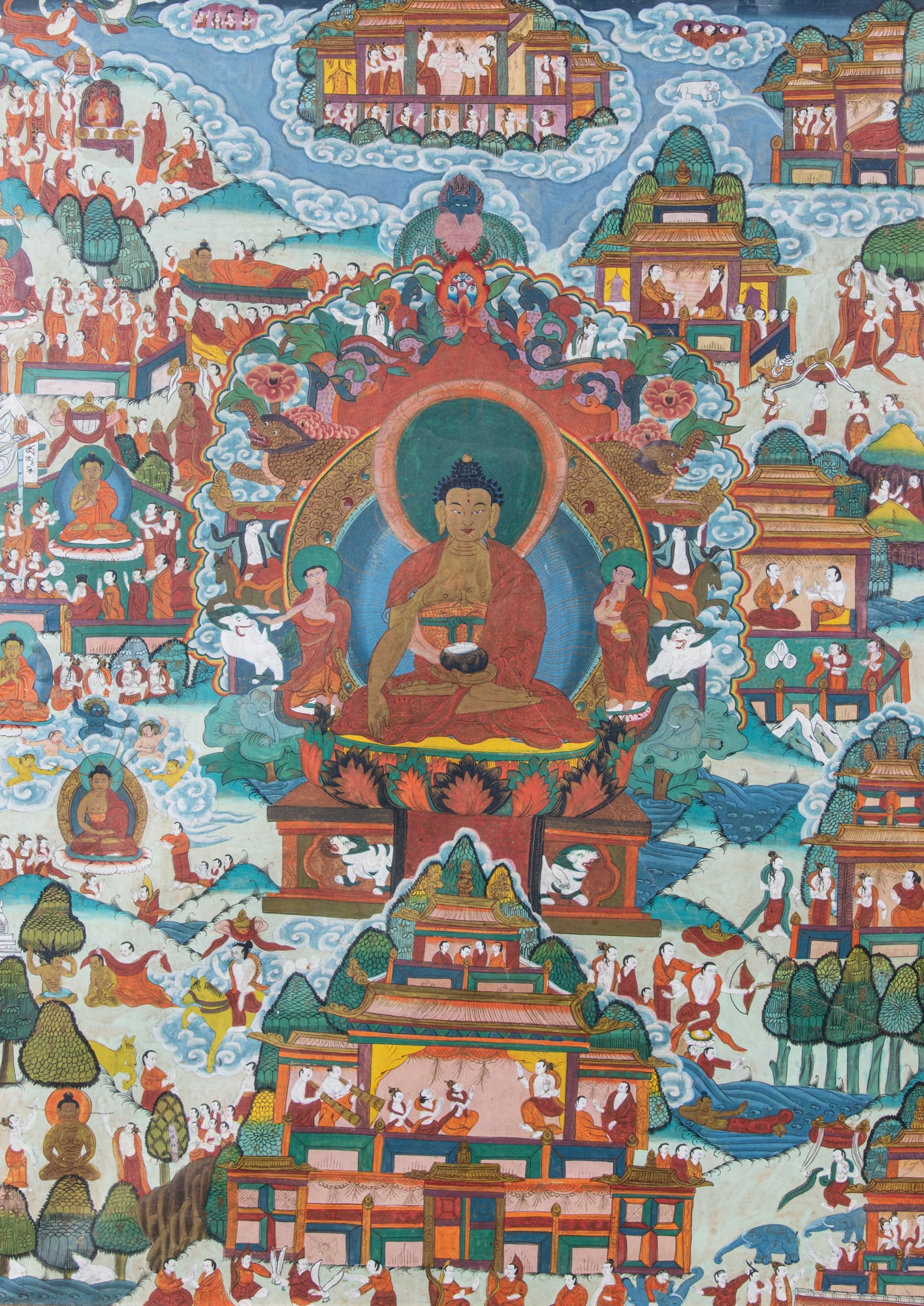A THANGKA OF SHAKYAMUNI 西藏 十九世纪 释迦牟 (1 of 1)