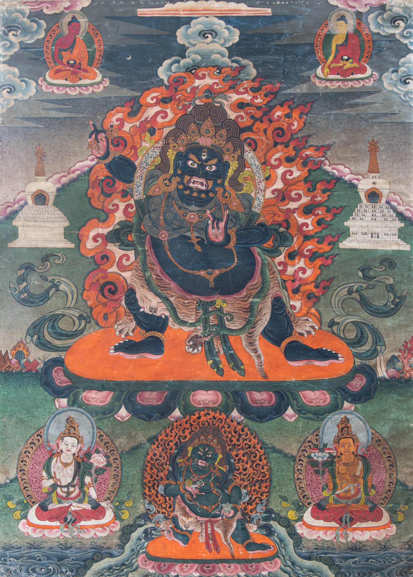 A THANGKA OF VAJRAPANI 西藏 18世纪 金刚手唐卡 (1 of 2)