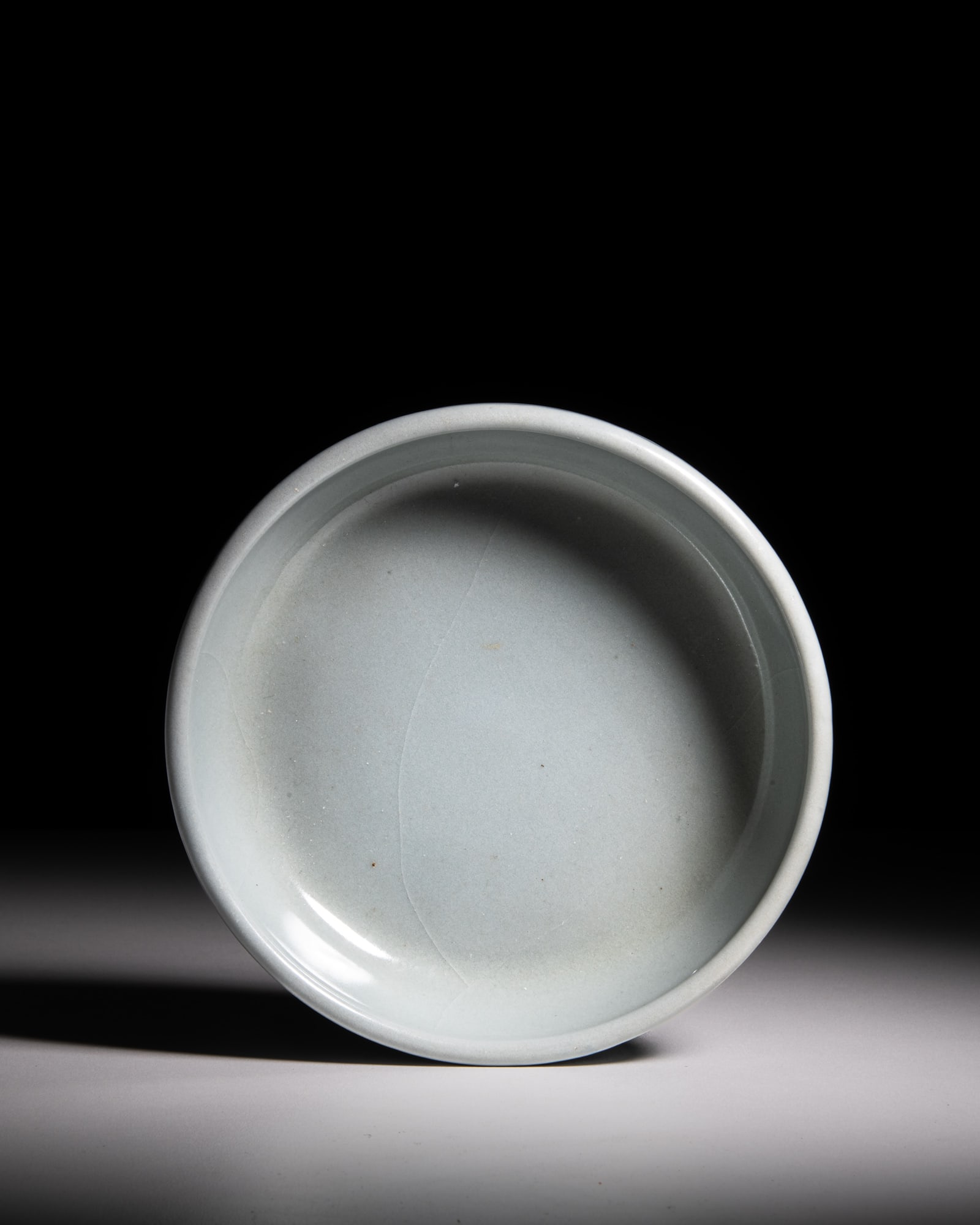 A GUAN-TYPE CELADON-GLAZED BRUSH WASHER WITH INCISED STRING DECORATION, BEARING A QIANLONG MARK (1 of 3)