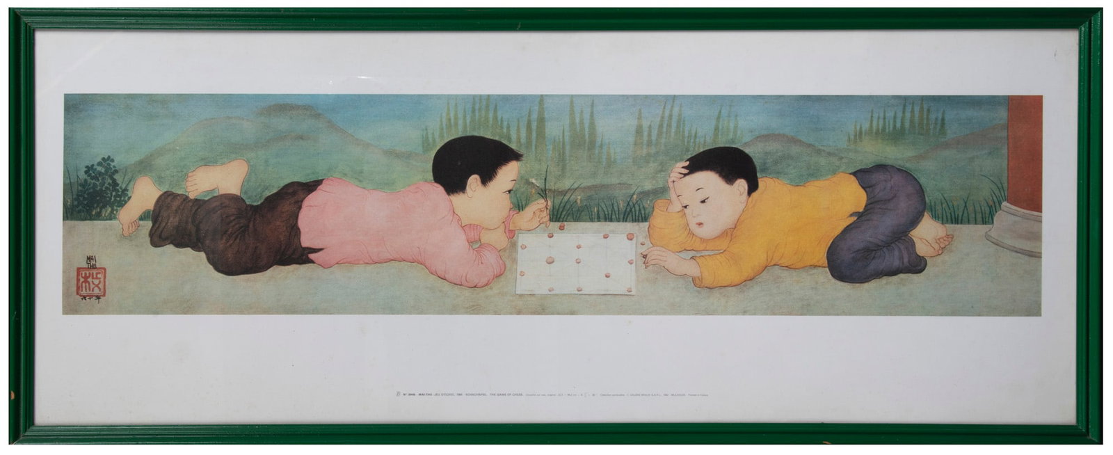 MAI TRUNG THU (1906-1980) Jeu D'Echecs Print Bears a printed signature and a seal in the plate to: MAI TRUNG THU (1906-1980) Jeu D'Echecs Print Bears a printed signature and a seal in the plate to the lower left 'No 39446 - MAI THU - JEU D'ECHEC, 1960 - SCHACHSPIEL - THE GAME OF CHESS GALERIE BRAUN