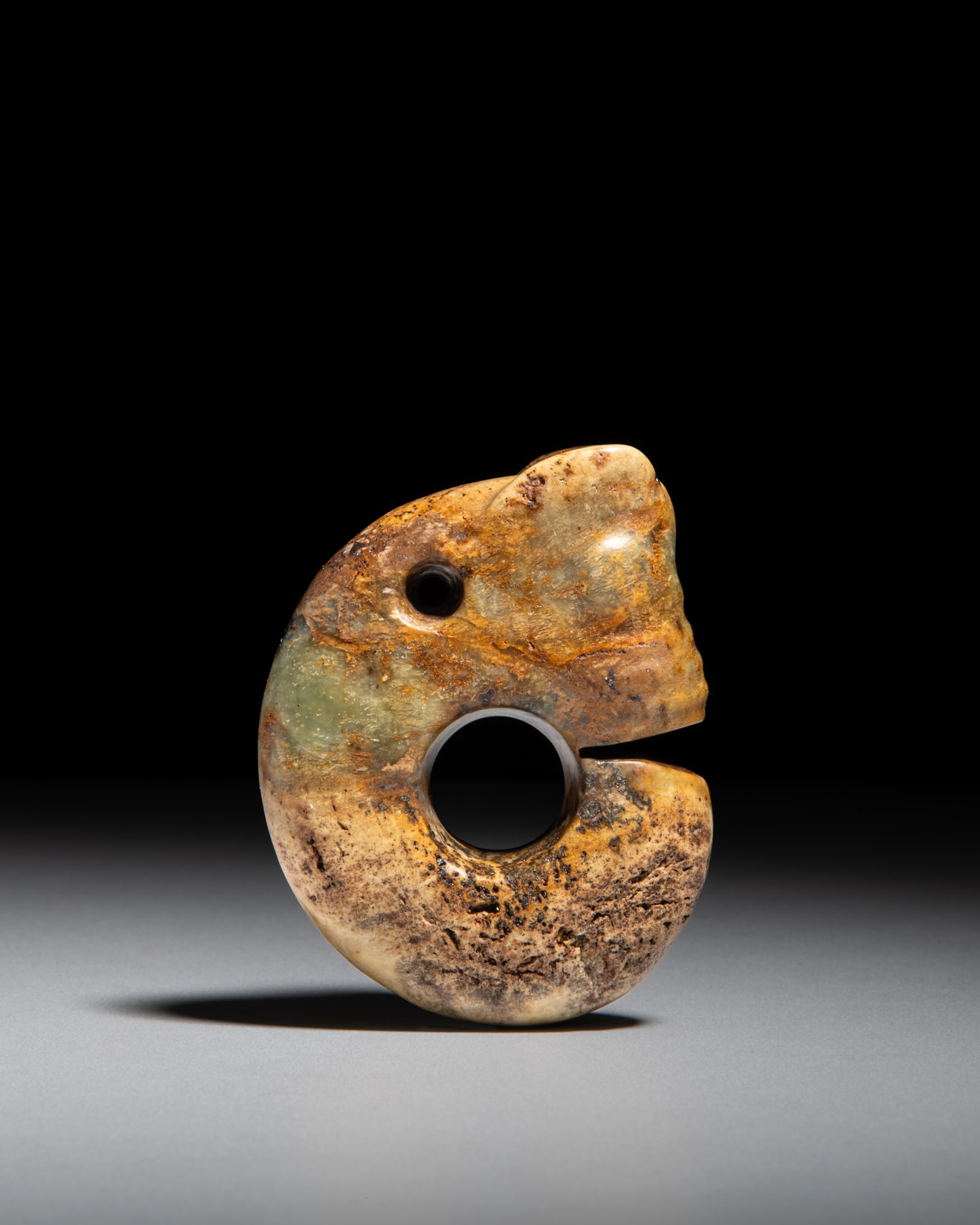 A HONGSHAN STYLE CELADON JADE PIG DRAGON 仿红山文化 青玉 (1 of 4)