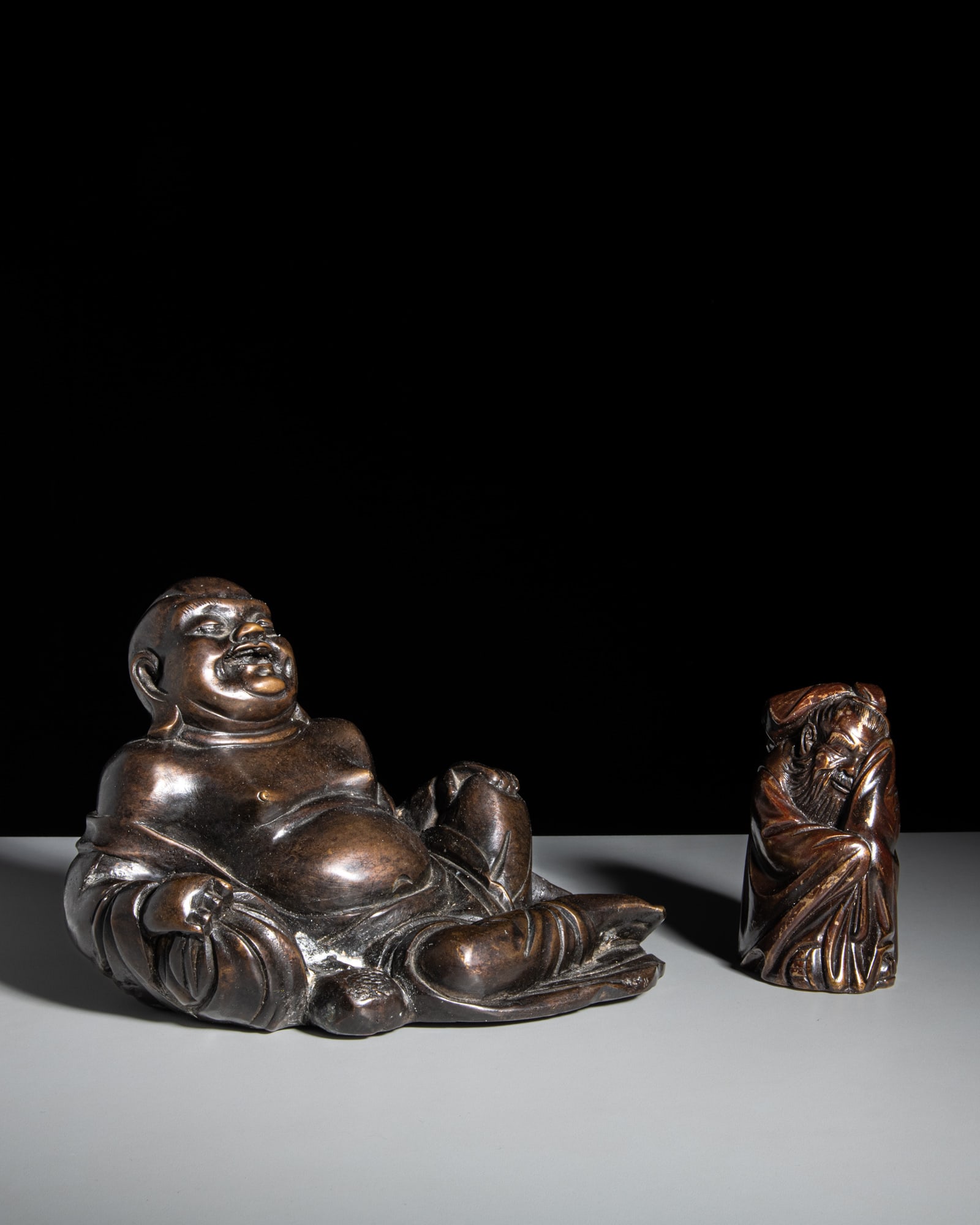 TWO BRONZE FIGURES China, 20th century H.16-11.5cm (1 of 1)