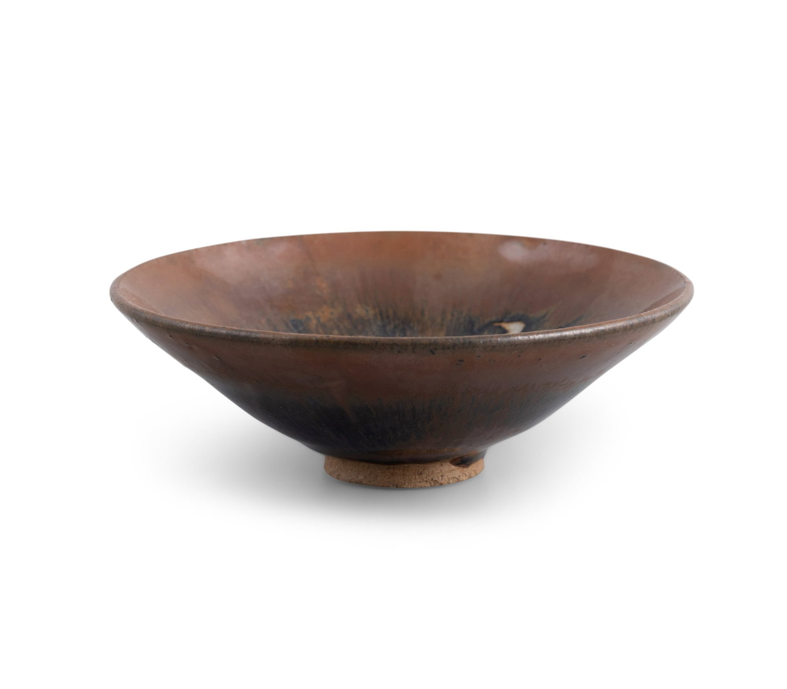 A JIAN WARE CONICAL TEACUP 宋 建盏 China, Song dynasty D.14cm: A JIAN WARE CONICAL TEACUP 宋 建盏 China, Song dynasty D.14cm
