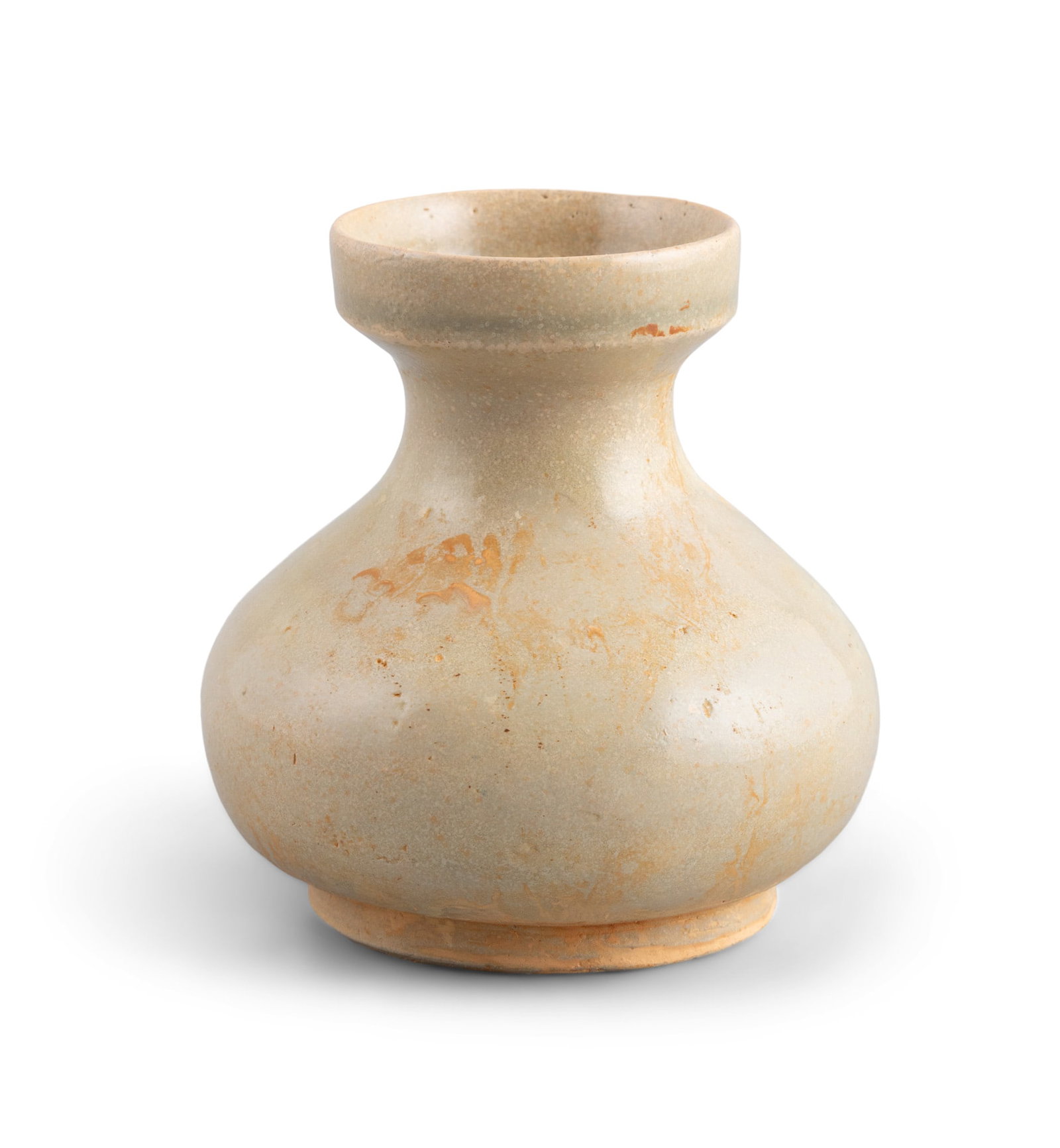 A CELADON-YELLOW GLAZED JAR 南宋 青黄釉盘口壶 (1 of 4)