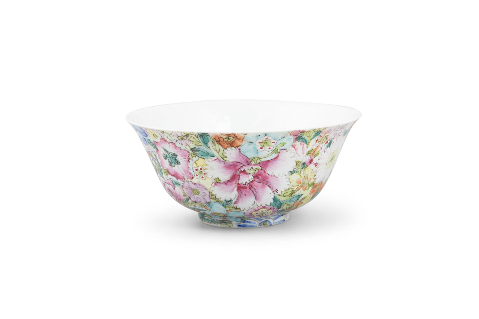 A FAMILLE ROSE 'MILLE-FLOWER' BOWL, 20世纪初 粉彩百花 (1 of 4)
