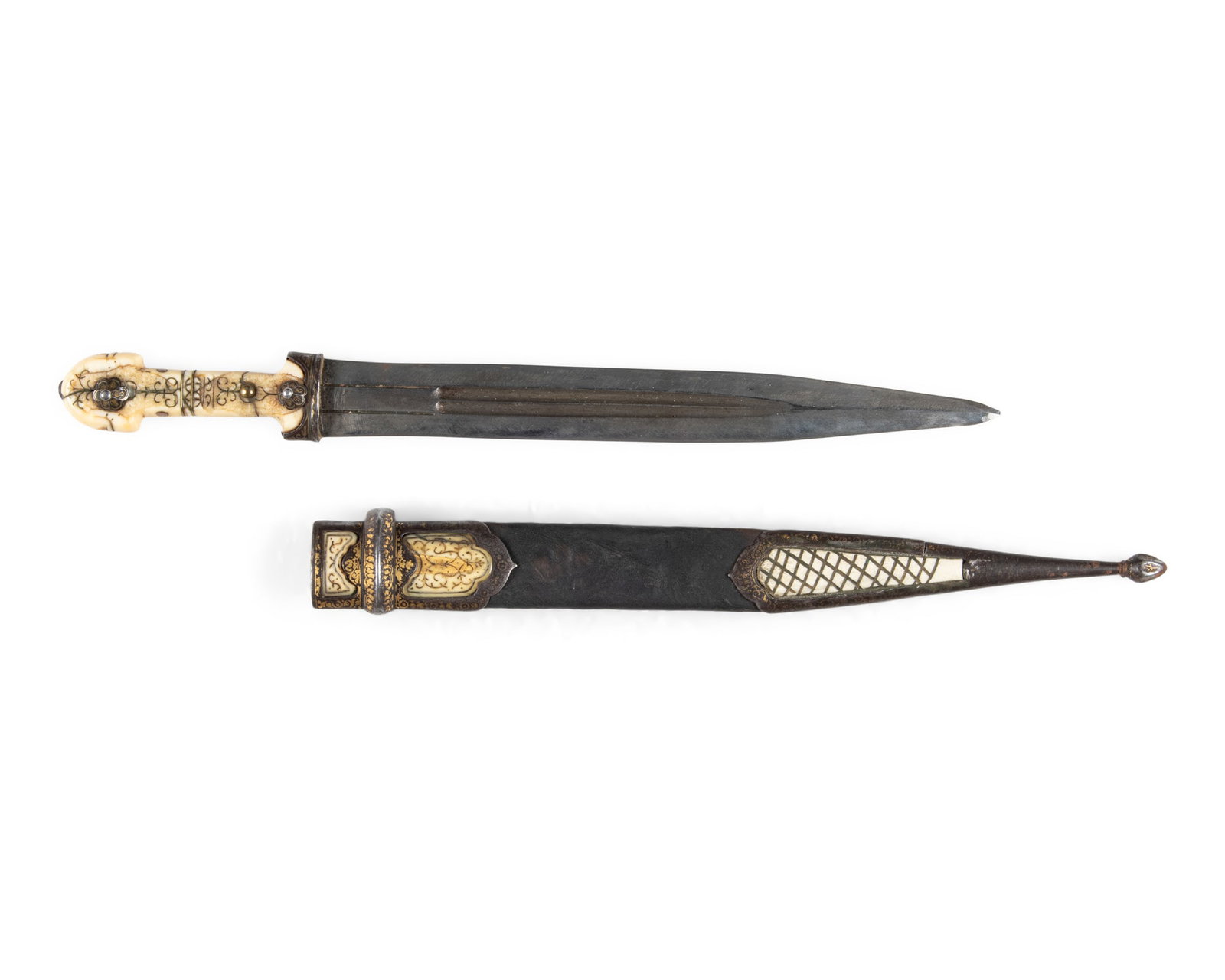 A CAUCASIAN KINDJAL (KHANJALI) DOUBLE-EDGED DAGGER Caucasus provinces, late 19th Century The (1 of 5)