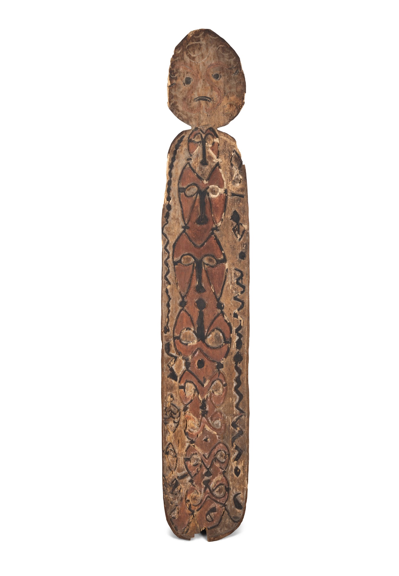 AN ASMAT ''ANCESTRAL FACE' CEREMONIAL SHIELD Papua, Indonesia / New Guinea Mangrove Wood, Natural (1 of 4)