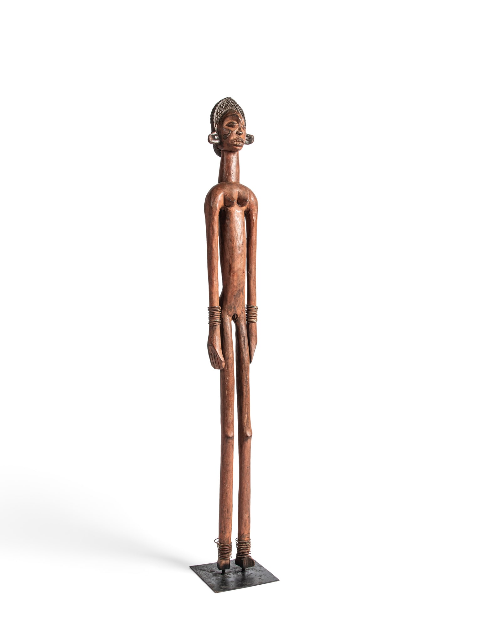 AN IMPORTANT TCHOKWE ANCESTRAL FIGURE Tchokwe People / Angola Wood This monumental ancestral (1 of 3)