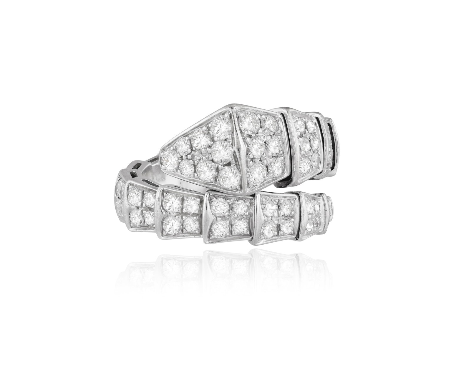 BULGARI: A DIAMOND 'SERPENTI VIPER' RING Designed as a coiled snake, pavé-set with (1 of 4)