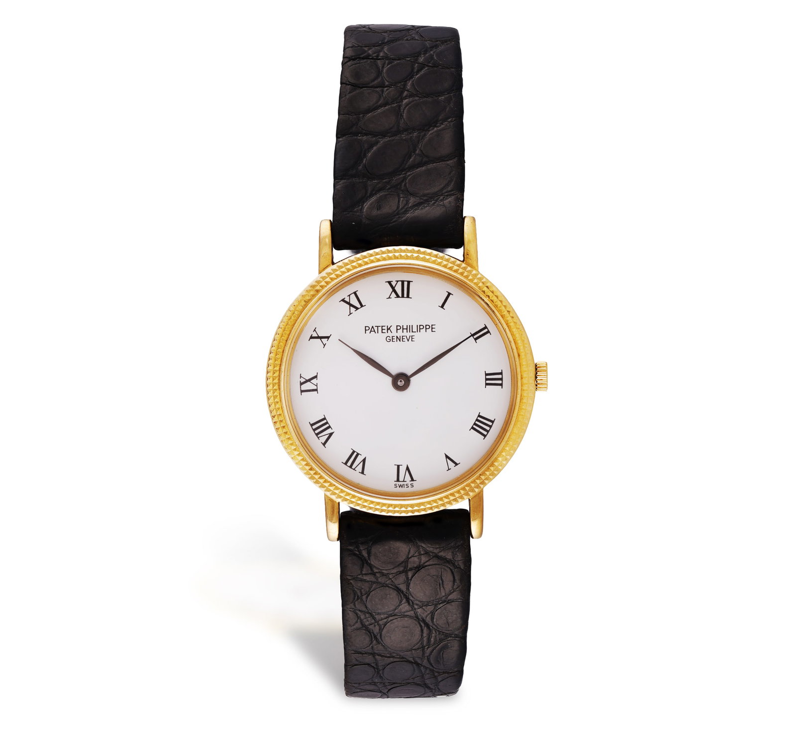 PATEK PHILIPPE: AN 18K GOLD 'CALATRAVA' WATCH, CIRCA 1990 6-jewel Cal-E15 quartz movement, the (1 of 3)