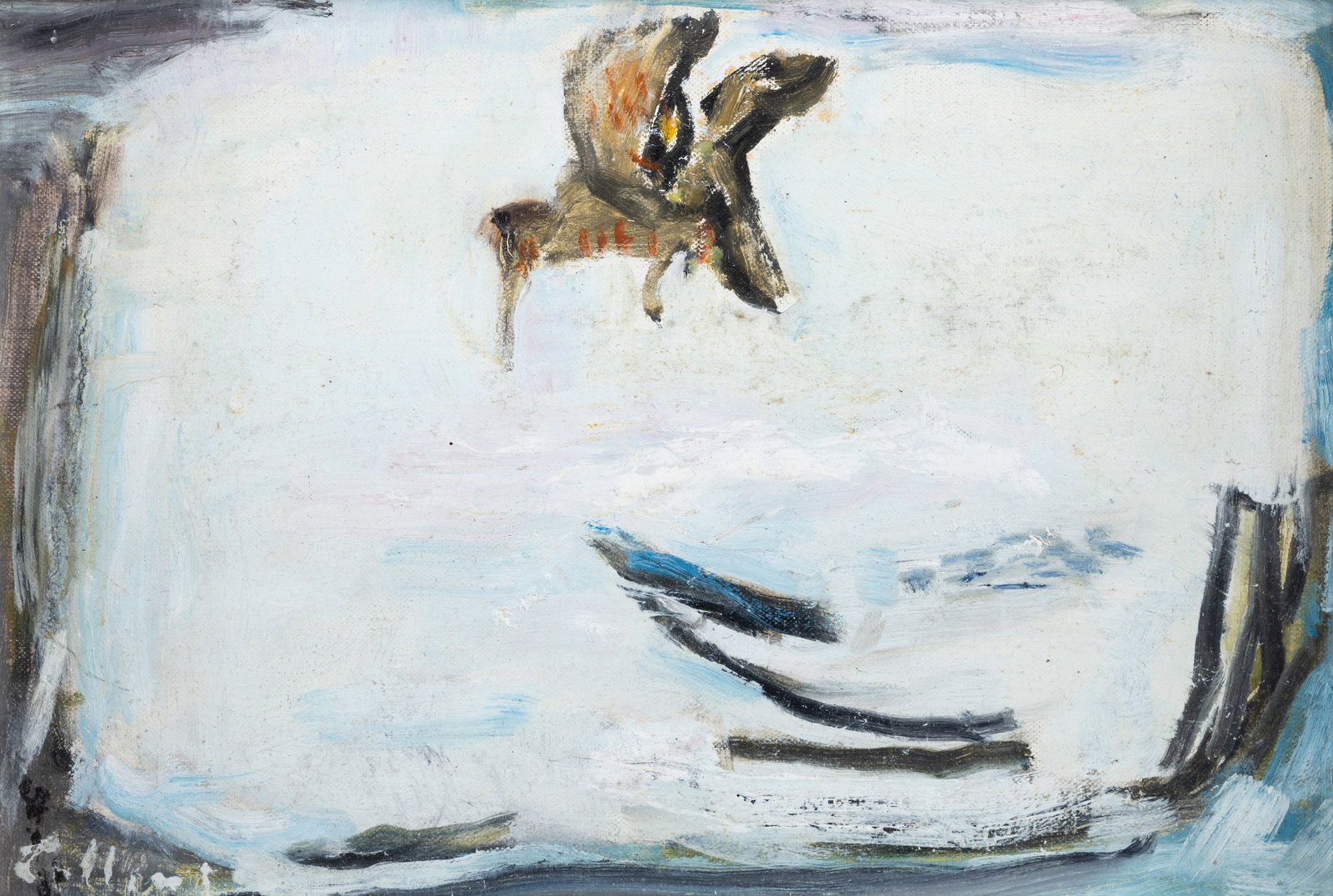 Patrick Collins HRHA (1911-1994) Snow Scene with Woodcock Oil on board, 19 x 28cm (7½ x 11) (1 of 4)