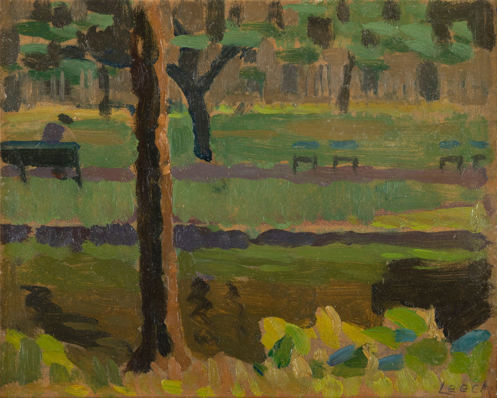 William John Leech RHA ROI (1881-1968) Regent's Park, A Grey Day Oil on board, 19 x 24cm (7½ x (1 of 4)