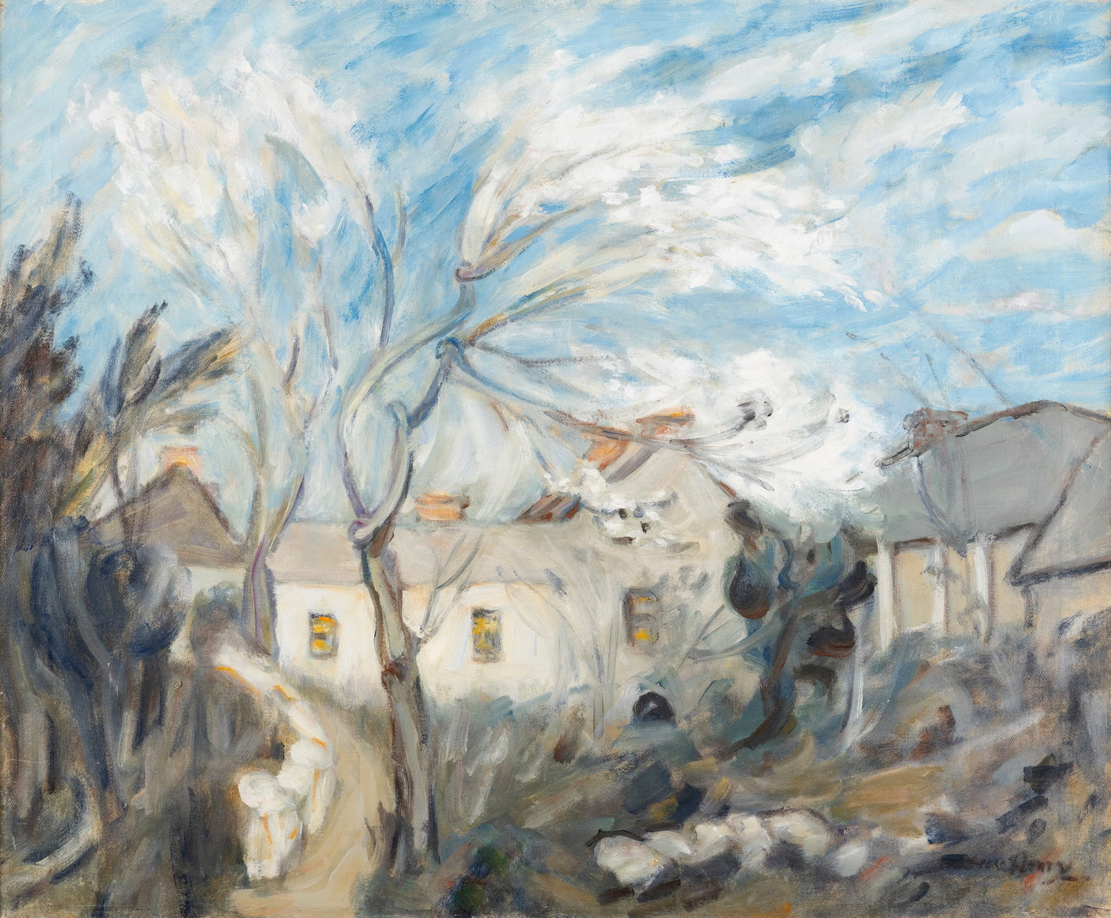 Grace Henry HRHA (1868-1953) The Wind Swept Trees Oil on Canvas, 50 x 60cm (19¾ x 23¾'') (1 of 4)