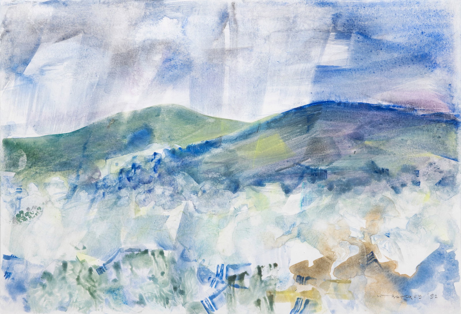 Louis le Brocquy HRHA (1916-2012) Wicklow Rainstorm (1992) Watercolour 17.5 x 25.5cm (7 x 10) (1 of 4)