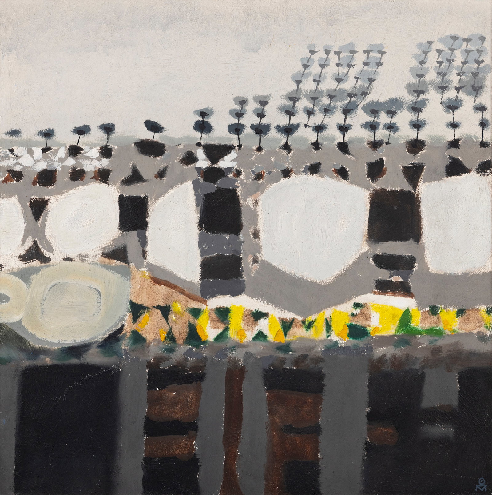 Colin Middleton MBE RHA RUA (1910-1983) Wall, Tullybrannigan (1964) Oil on board, 60 x 60cm (1 of 4)