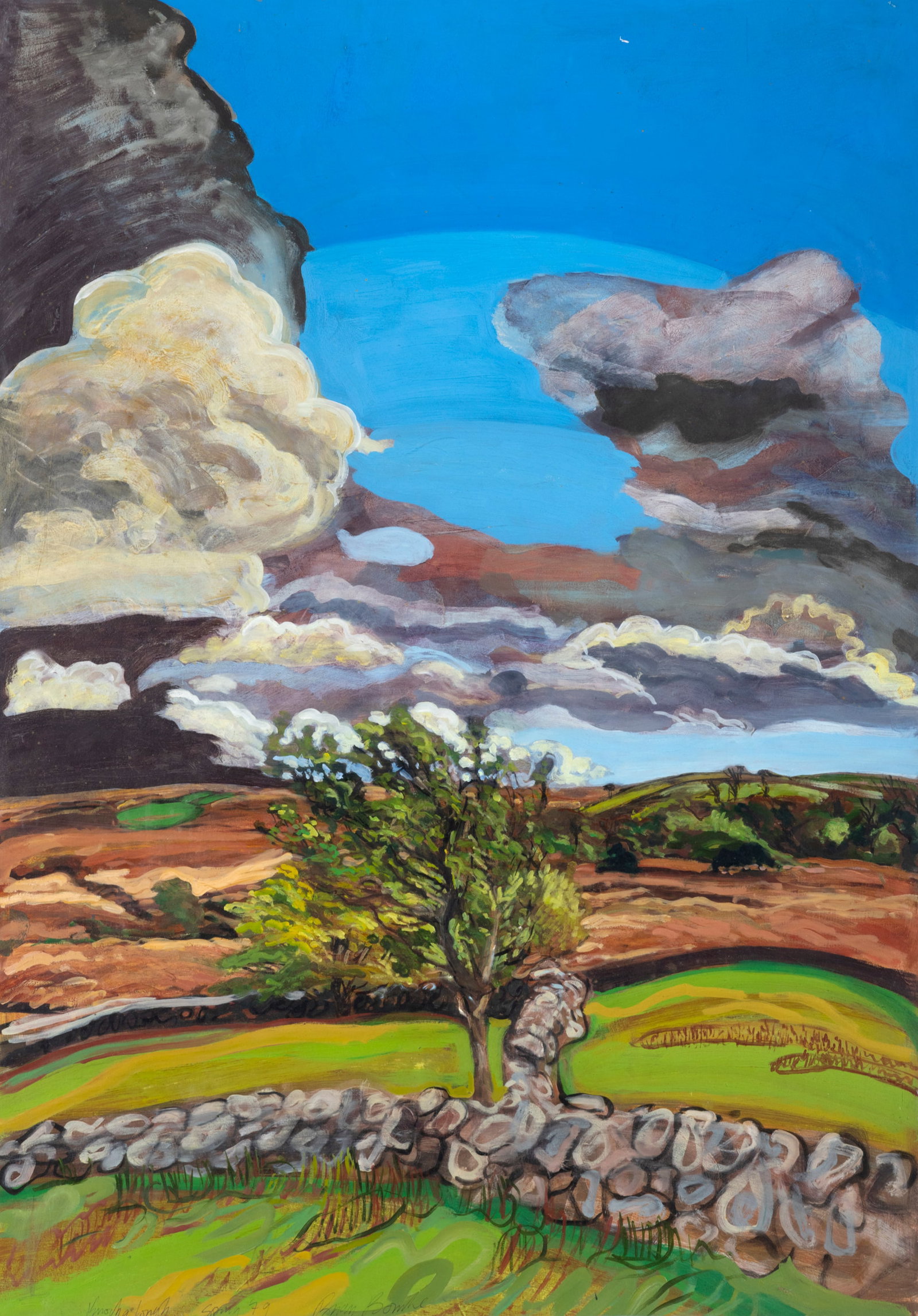 Brian Bourke RHA (b.1936)* Knocknagaragh Spring (1979) Mixed media on card, 97 x 87.5cm (1 of 4)