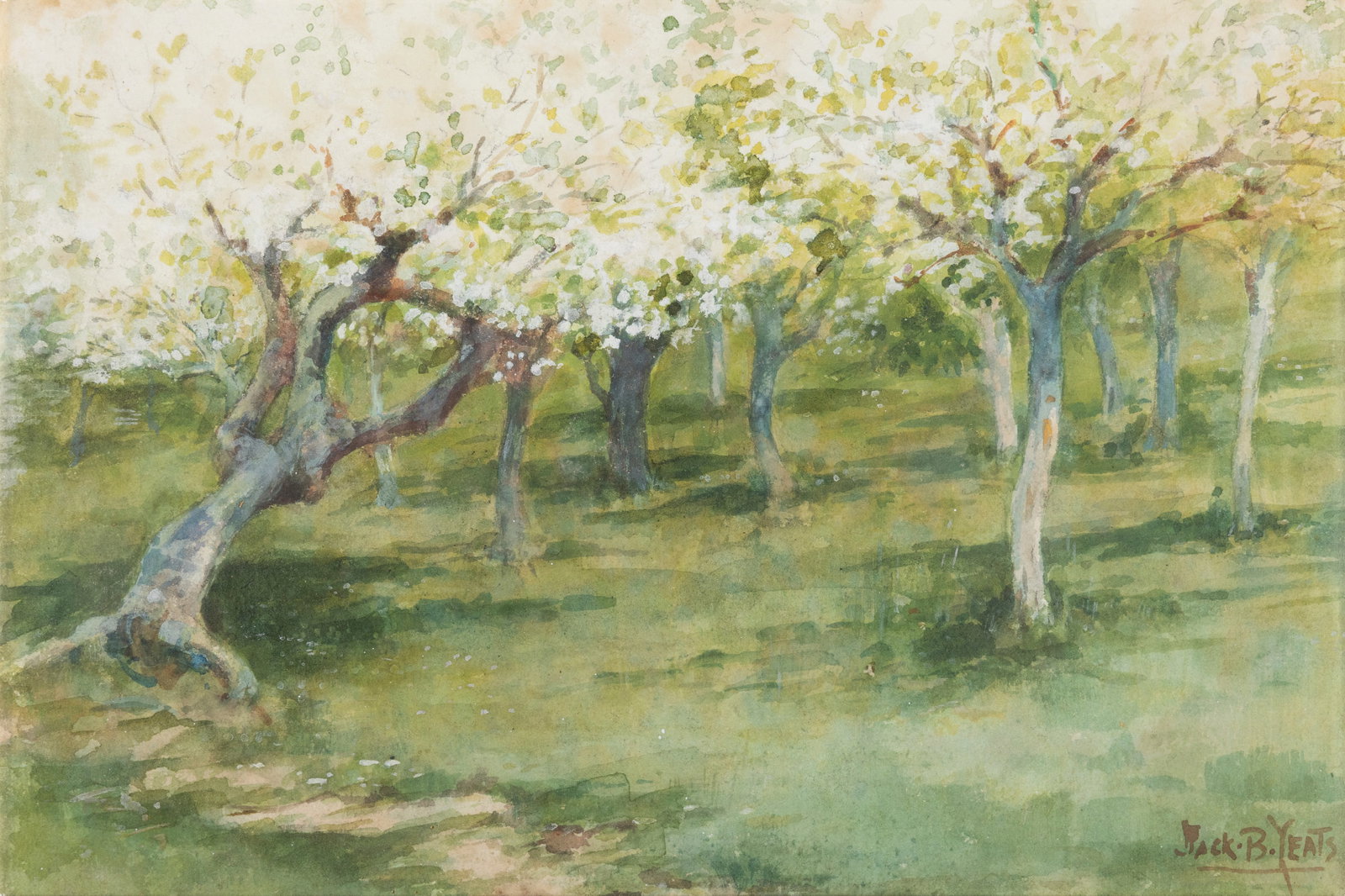 Jack Butler Yeats RHA (1871-1957) Blossom Trees (Devon Orchard) Watercolour, 18.5 x 27cm (7¼: Jack Butler Yeats RHA (1871-1957) Blossom Trees (Devon Orchard) Watercolour, 18.5 x 27cm (7¼ x 10½) Signed