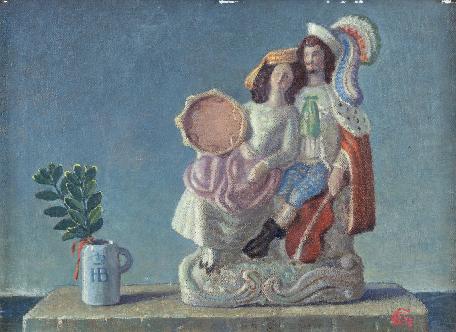 Beatrice Lady Glenavy RHA (1883-1970) Gypsy Love Oil on canvas, 27 x 37cm (10½ x 14½): Beatrice Lady Glenavy RHA (1883-1970) Gypsy Love Oil on canvas, 27 x 37cm (10½ x 14½) Signed with monogram, also inscribed and titled in artist's hand verso Provenance: Collection of Brian C
