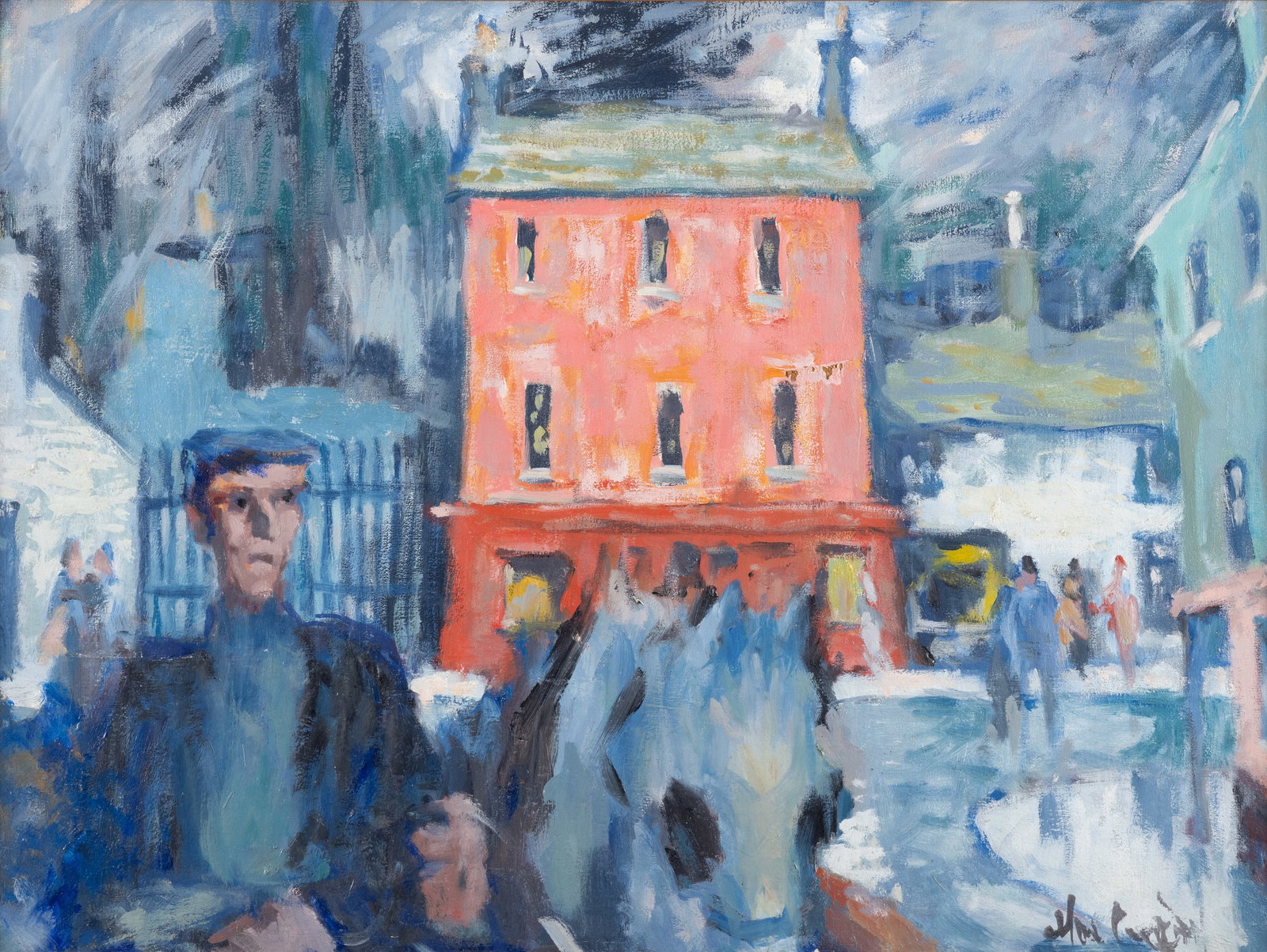 Maurice MacGonigal PPRHA (1900-1979) The Red House, Duncaoin Oil on board, 44.5 x 59.5cm (17½: Maurice MacGonigal PPRHA (1900-1979) The Red House, Duncaoin Oil on board, 44.5 x 59.5cm (17½ x 23¼) Signed Provenance: Collection of Brian Coyle