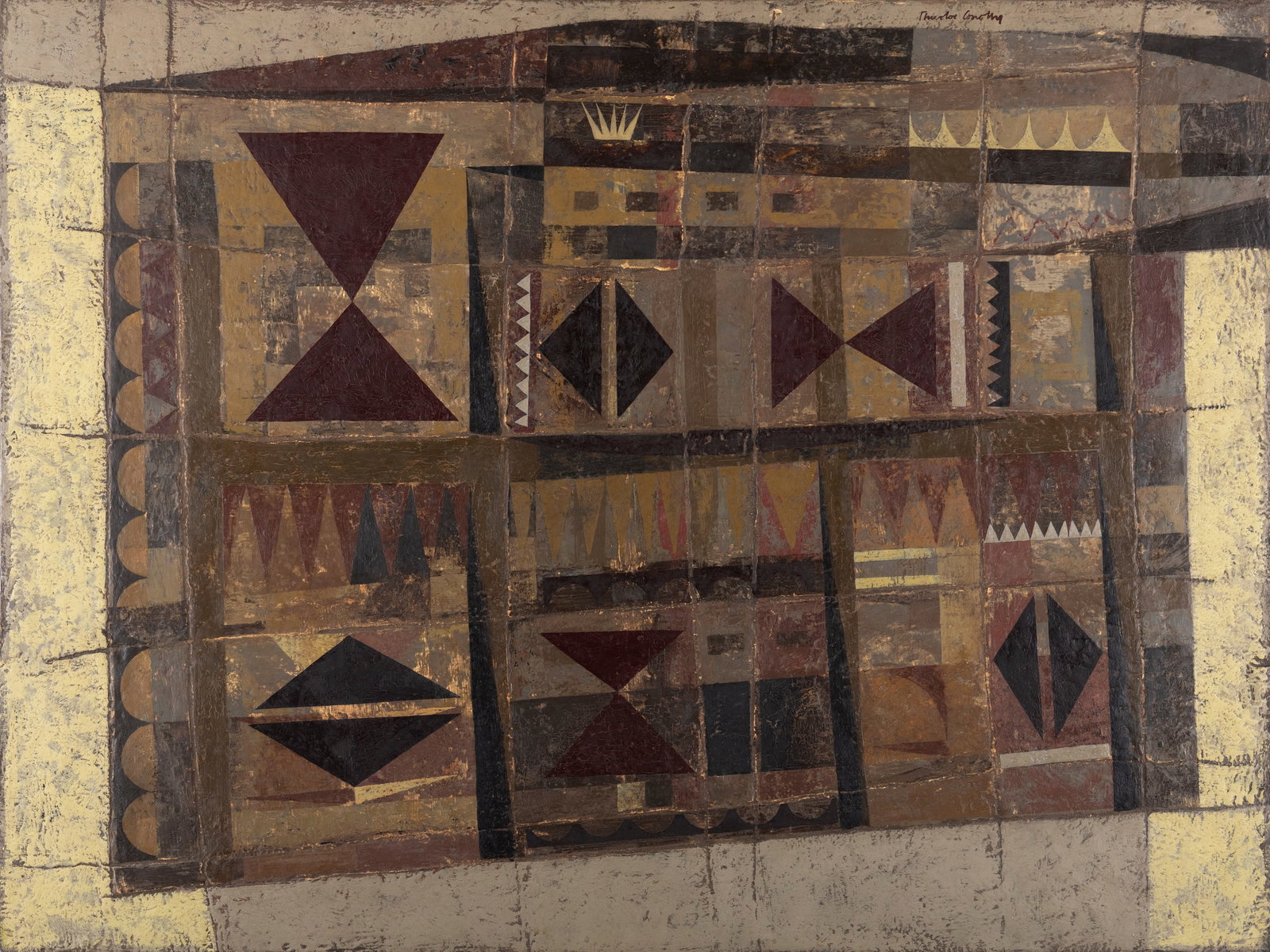 Thurloe Connolly (1918-2016)* Painting XVIII Oil on Masonite, 60.9cm x 81.3cm (24 x 32'') Signed;: Thurloe Connolly (1918-2016)* Painting XVIII Oil on Masonite, 60.9cm x 81.3cm (24 x 32'') Signed; also signed, inscribed and dated 1952 verso Provenance: with Austin/Desmond Fine Art Gallery, London, 