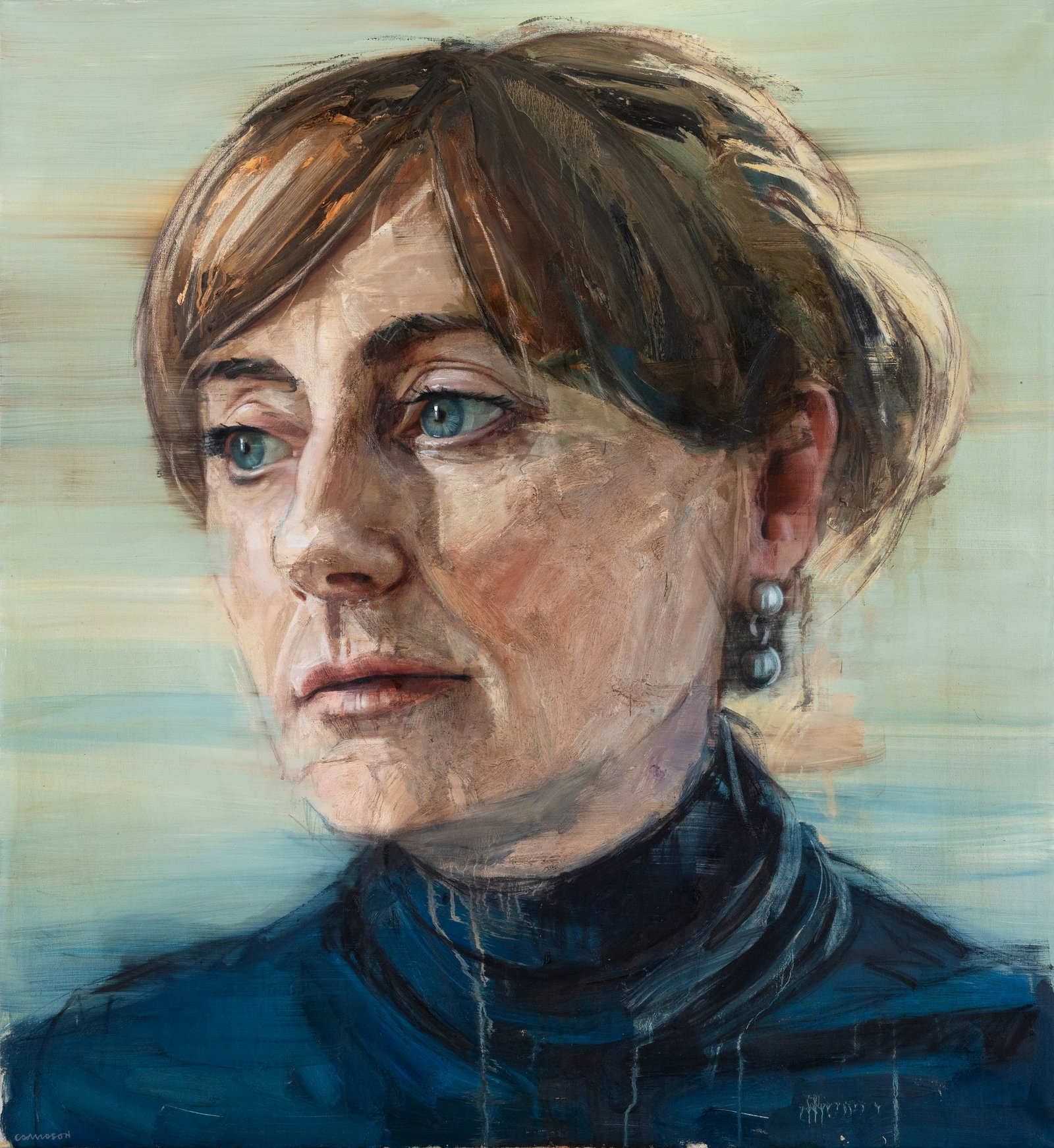 Colin Davidson (b.1968) Catherine (2012) Oil on canvas, 127 x 117cm (50 x 46) Signed, inscribed (1 of 5)