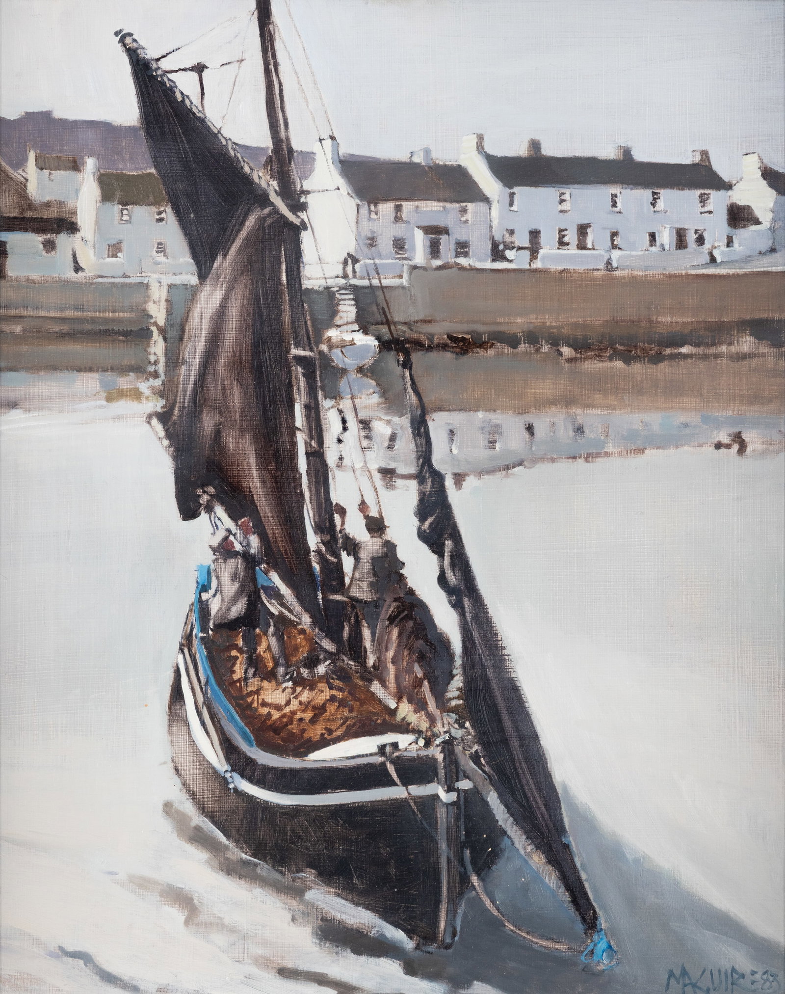 Cecil Maguire RUA RHA (1930-2020) Turf Boat, Kilronan (1983) Oil on board, 50 x 40cm (19¾ x (1 of 5)