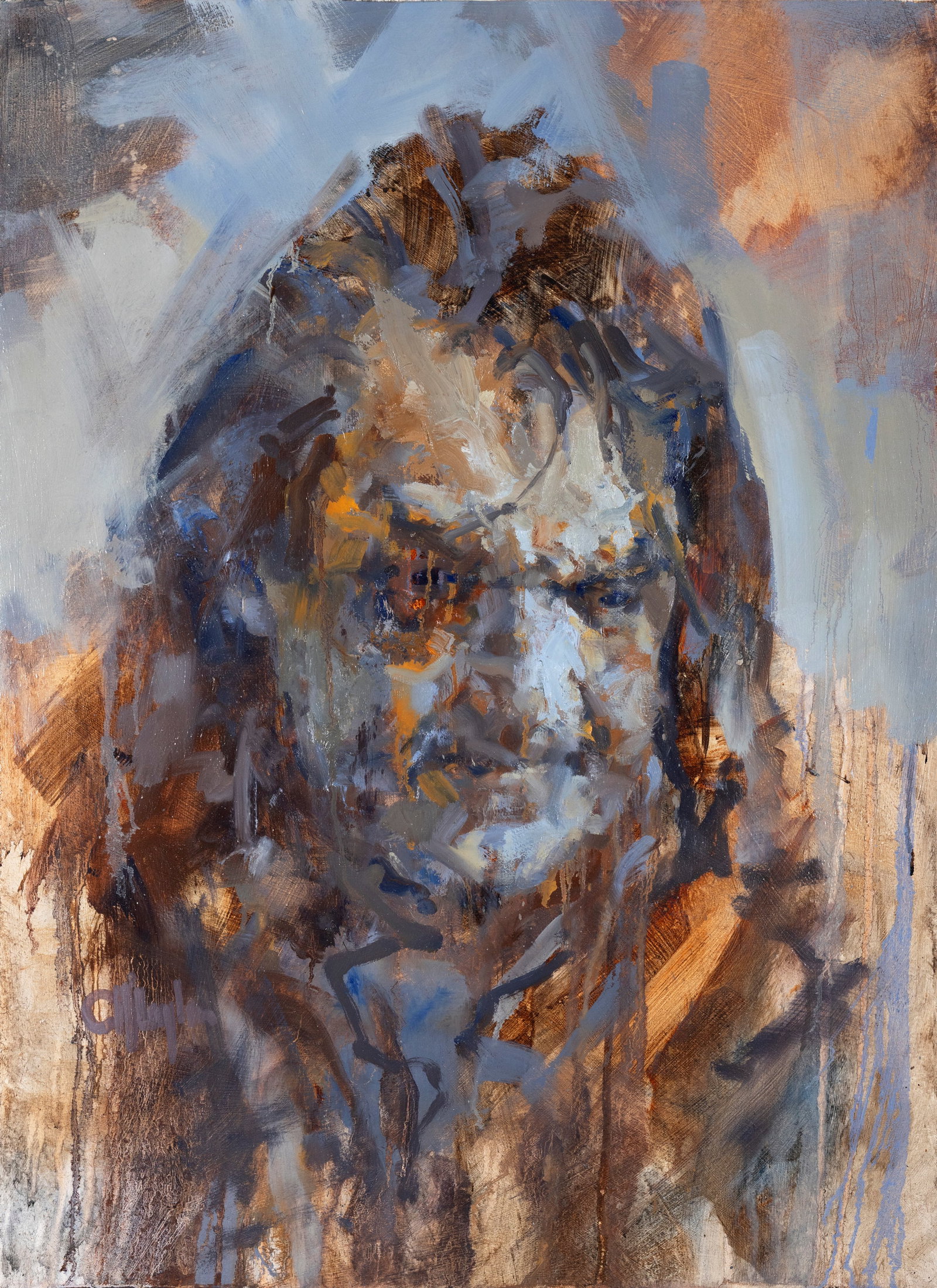Cian McLoughlin (b.1977) Johnny 'Pops' Connors (2008) Oil on birch ply, 75 x 54cm (29½ x: Cian McLoughlin (b.1977) Johnny 'Pops' Connors (2008) Oil on birch ply, 75 x 54cm (29½ x 21¼'') Signed, inscribed and dated 2008 verso Provenance: With The Molesworth Gallery, Dublin, label 