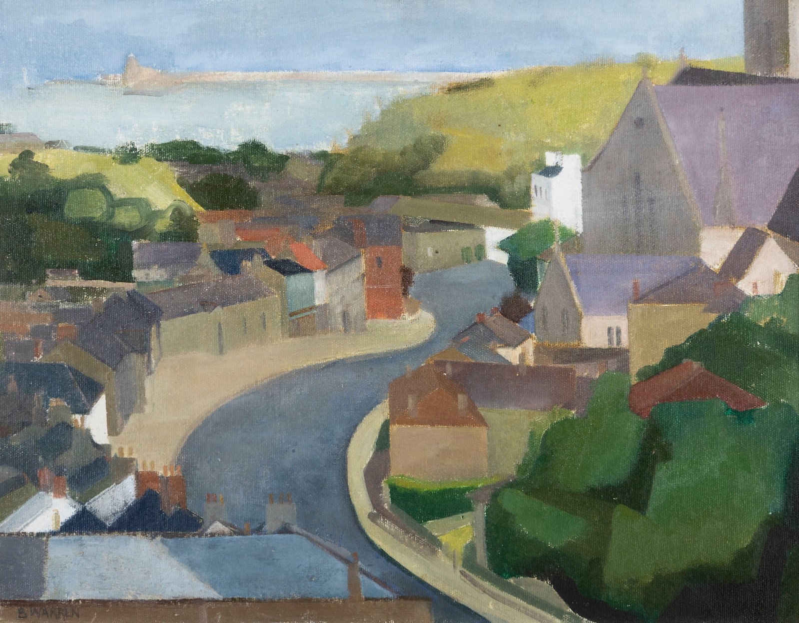 Barbara Warren (1925-2017) Howth Village, Co. Dublin Oil on board, 36 x 46cm (14 x 18'') Signed (1 of 4)