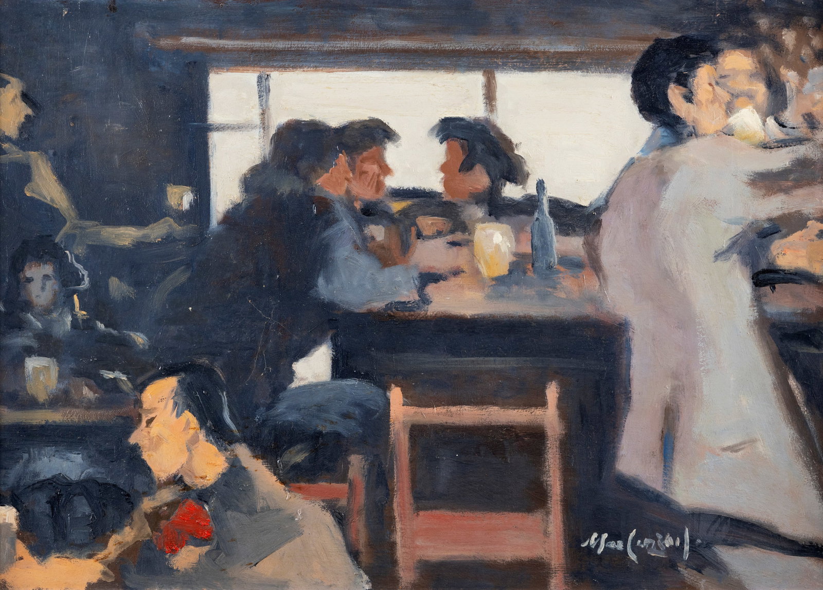 Maurice MacGonigal PPRHA (1900-1979) The Talk Oil on board, 35 x 50cm (13¾ x 19¾'') (1 of 4)