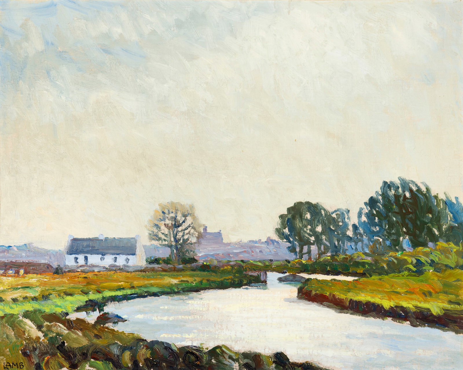 Charles Lamb RHA RUA (1893-1964) The Costello River, Connemara Oil on canvas board 40 x 50cm (1 of 4)