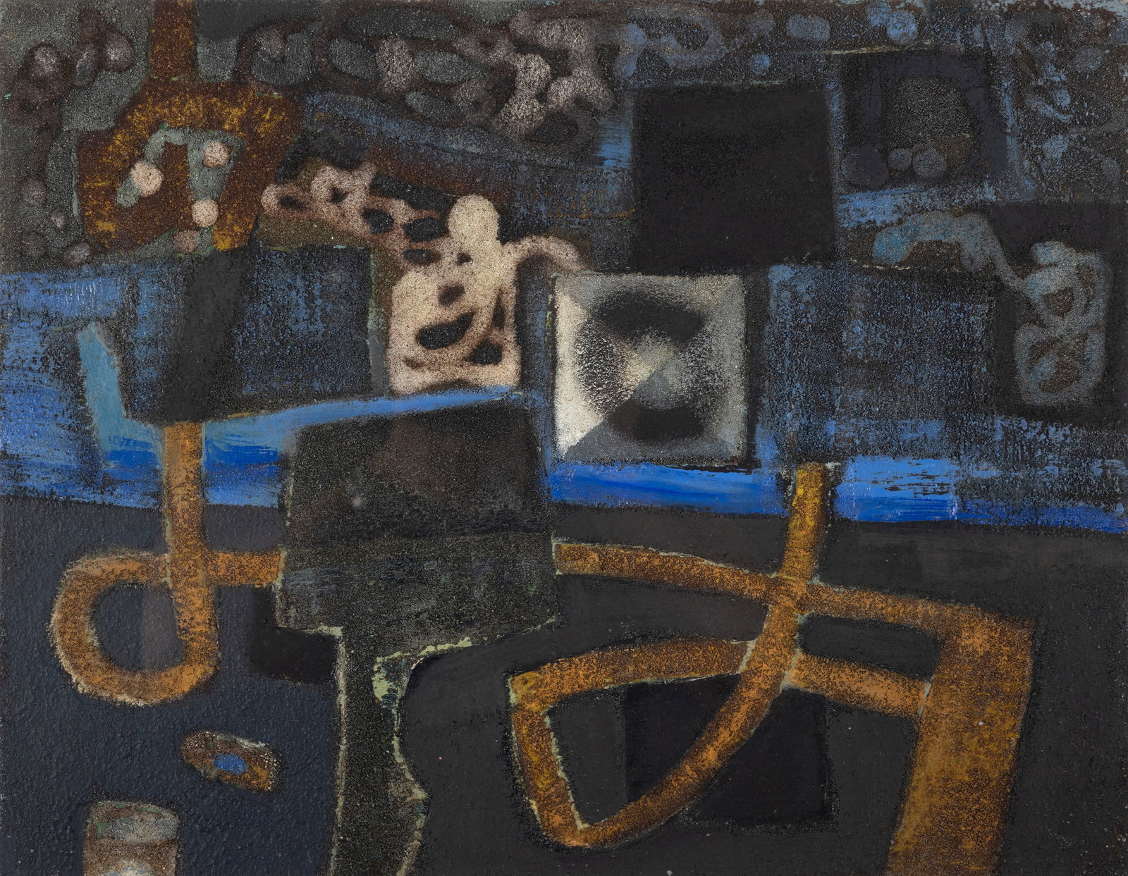 Gerard Dillon (1916-1971) Abstract Composition Mixed media with sand on board, 35 x 46cm (13¾ (1 of 3)